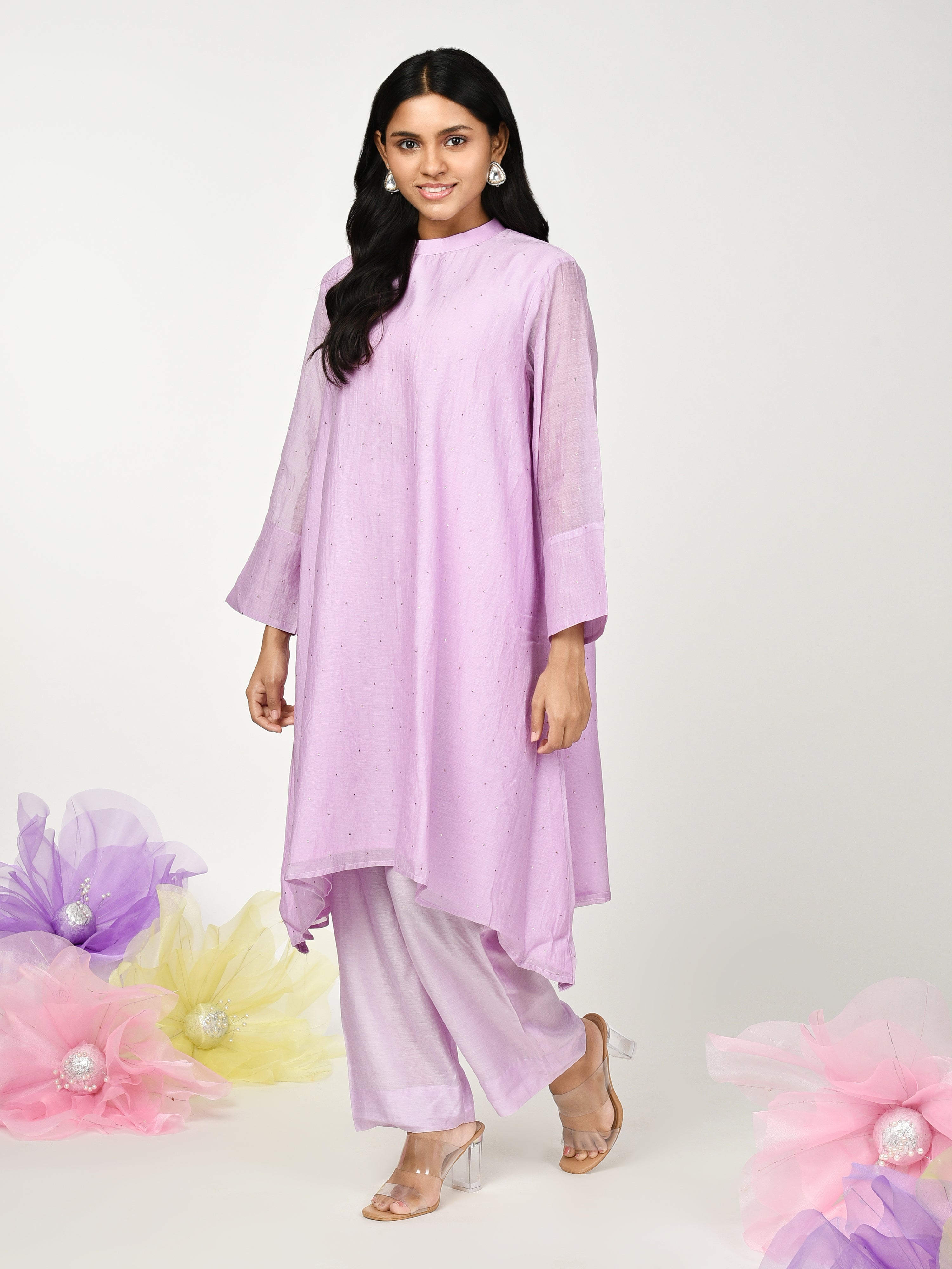 Purple A Line Kurta Set