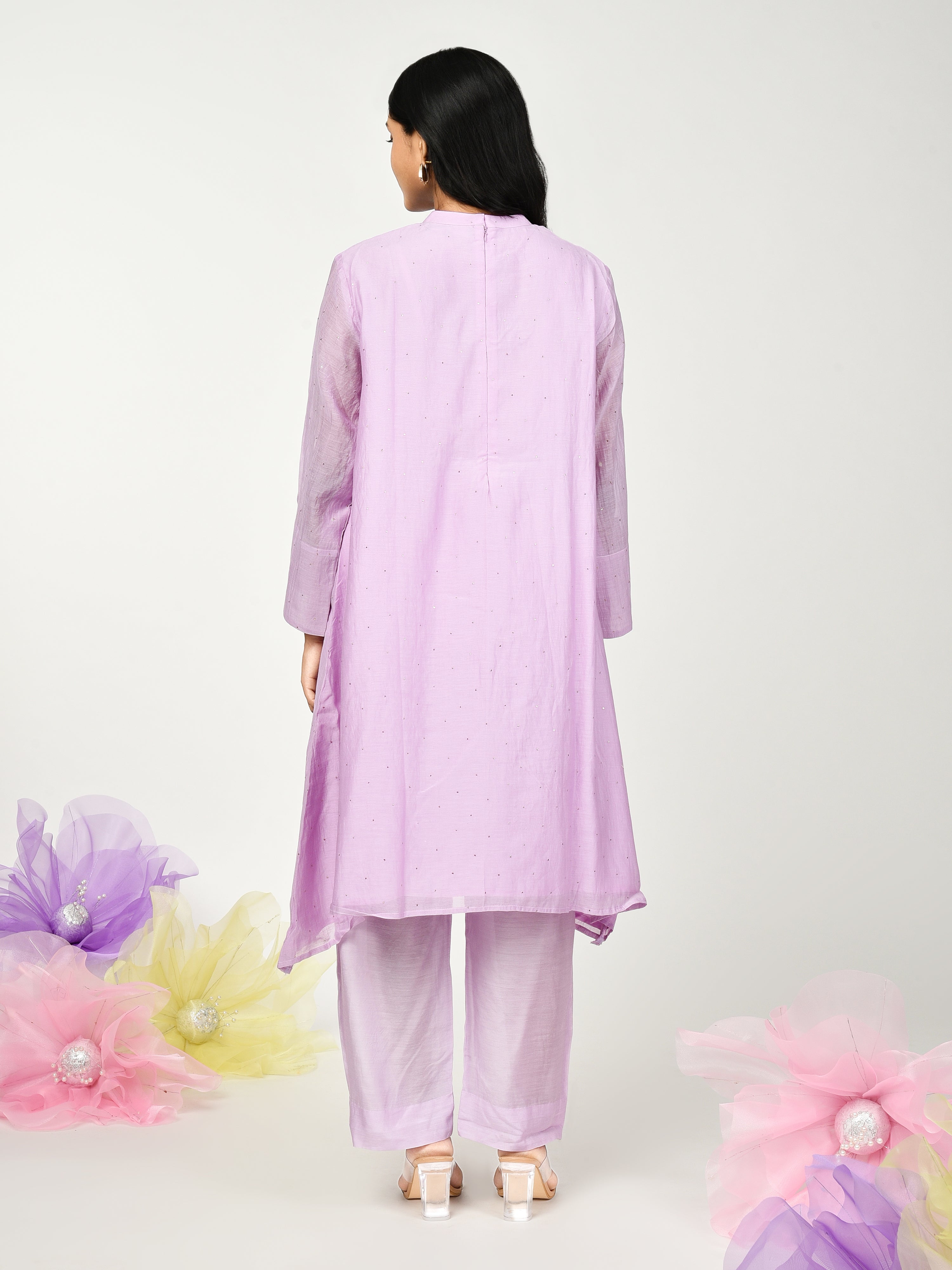 Purple A Line Kurta Set