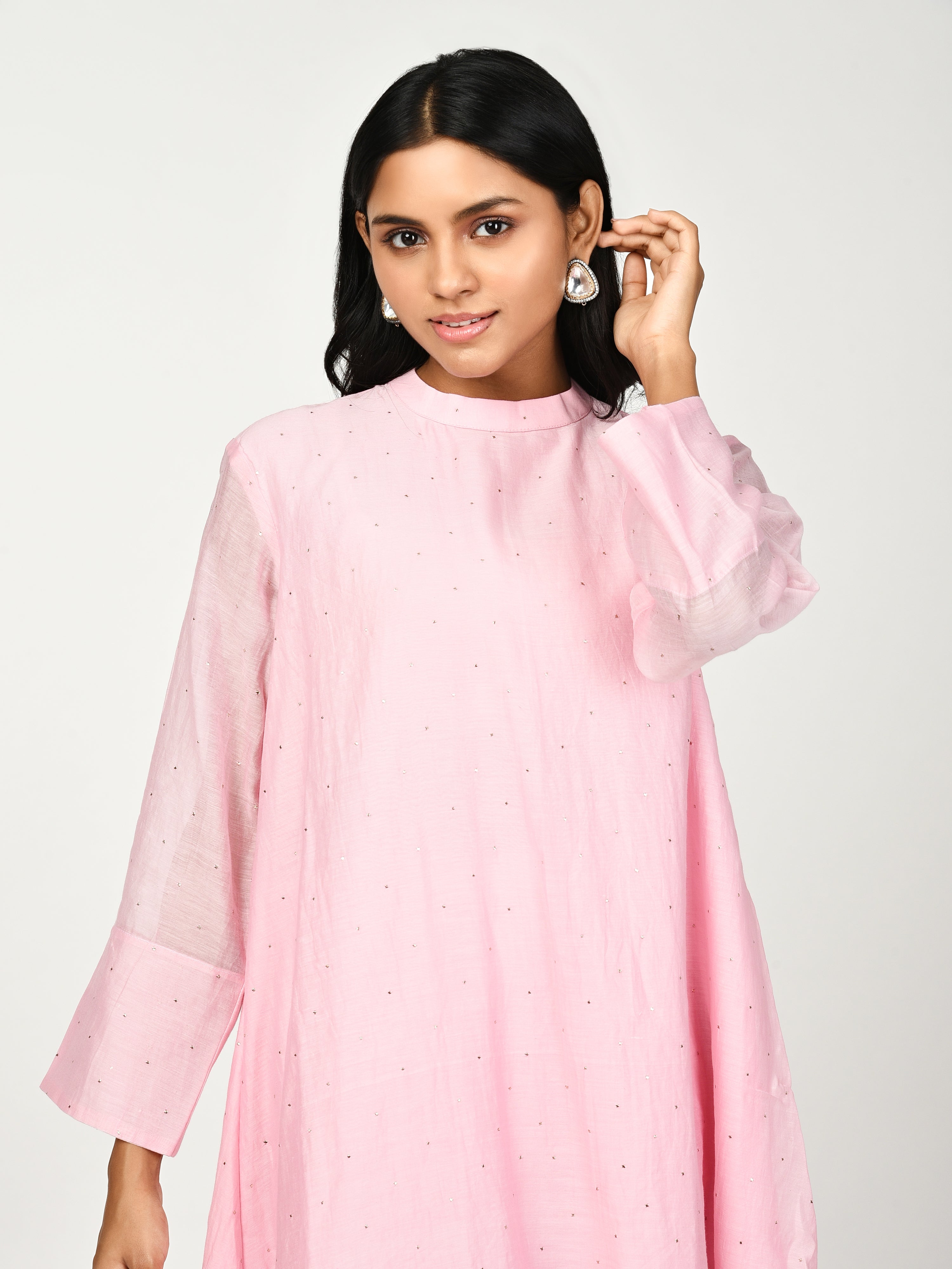 Pink A Line Kurta Set