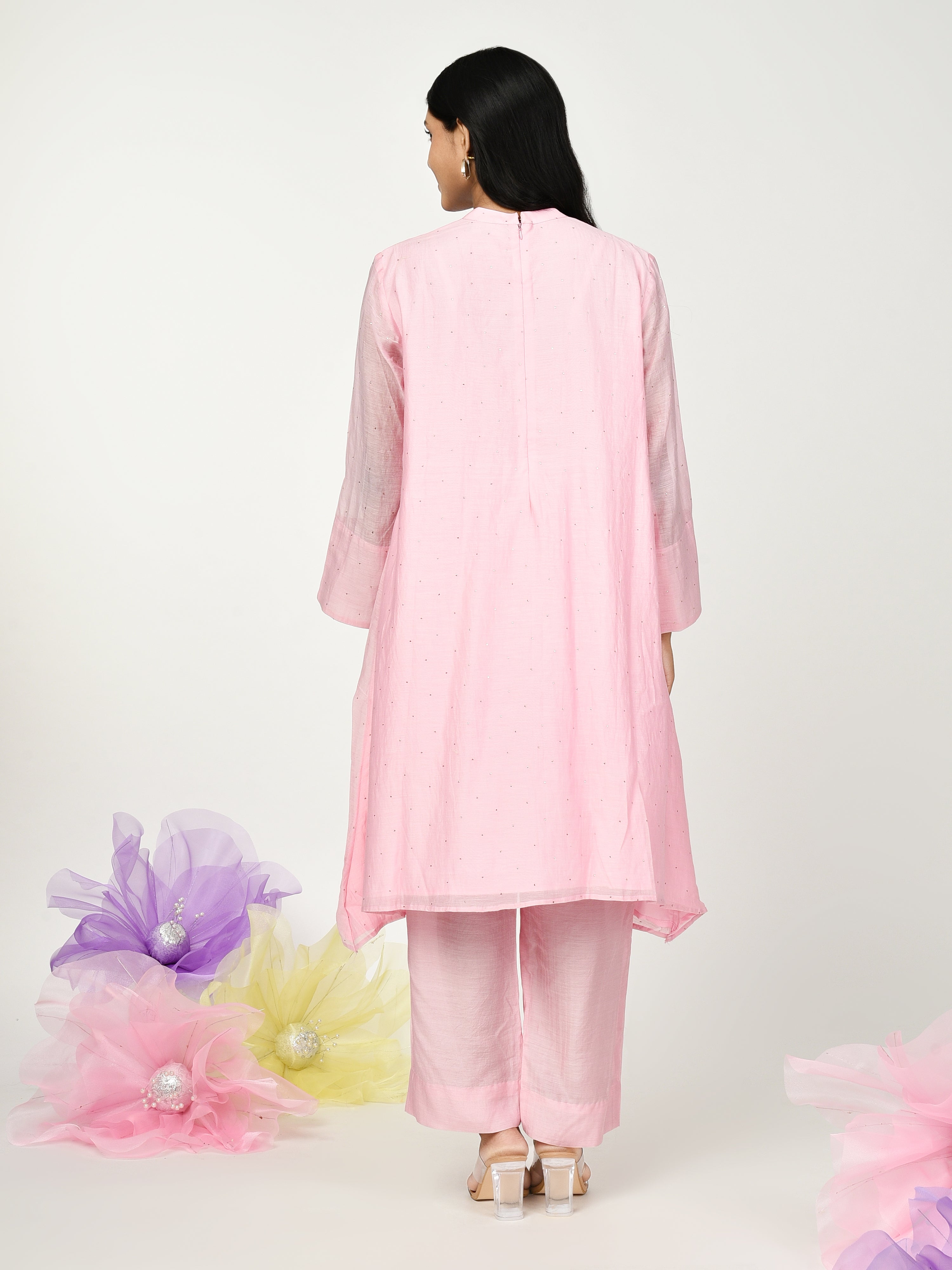 Pink A Line Kurta Set