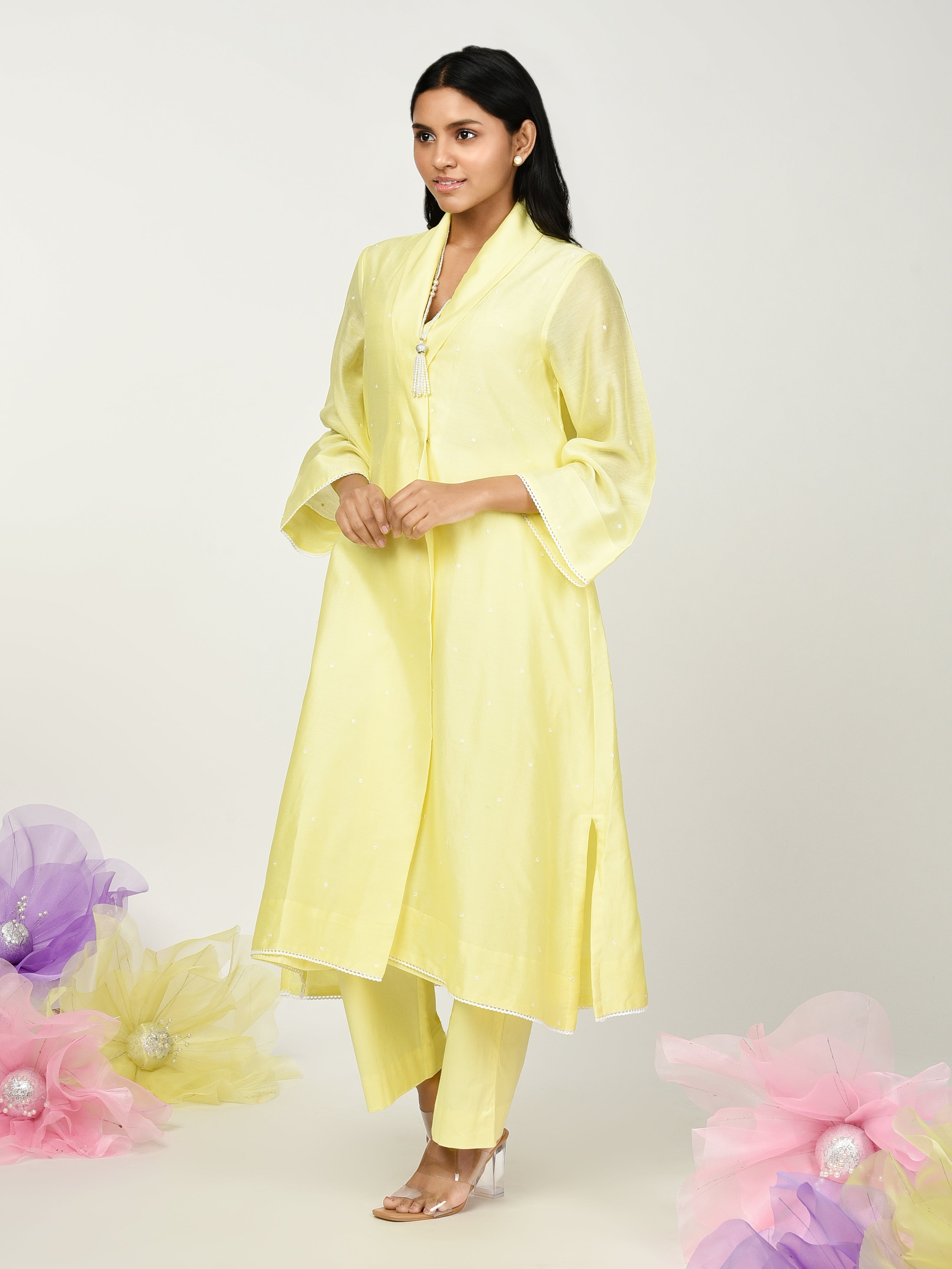 Yellow Jacket Kurta Set