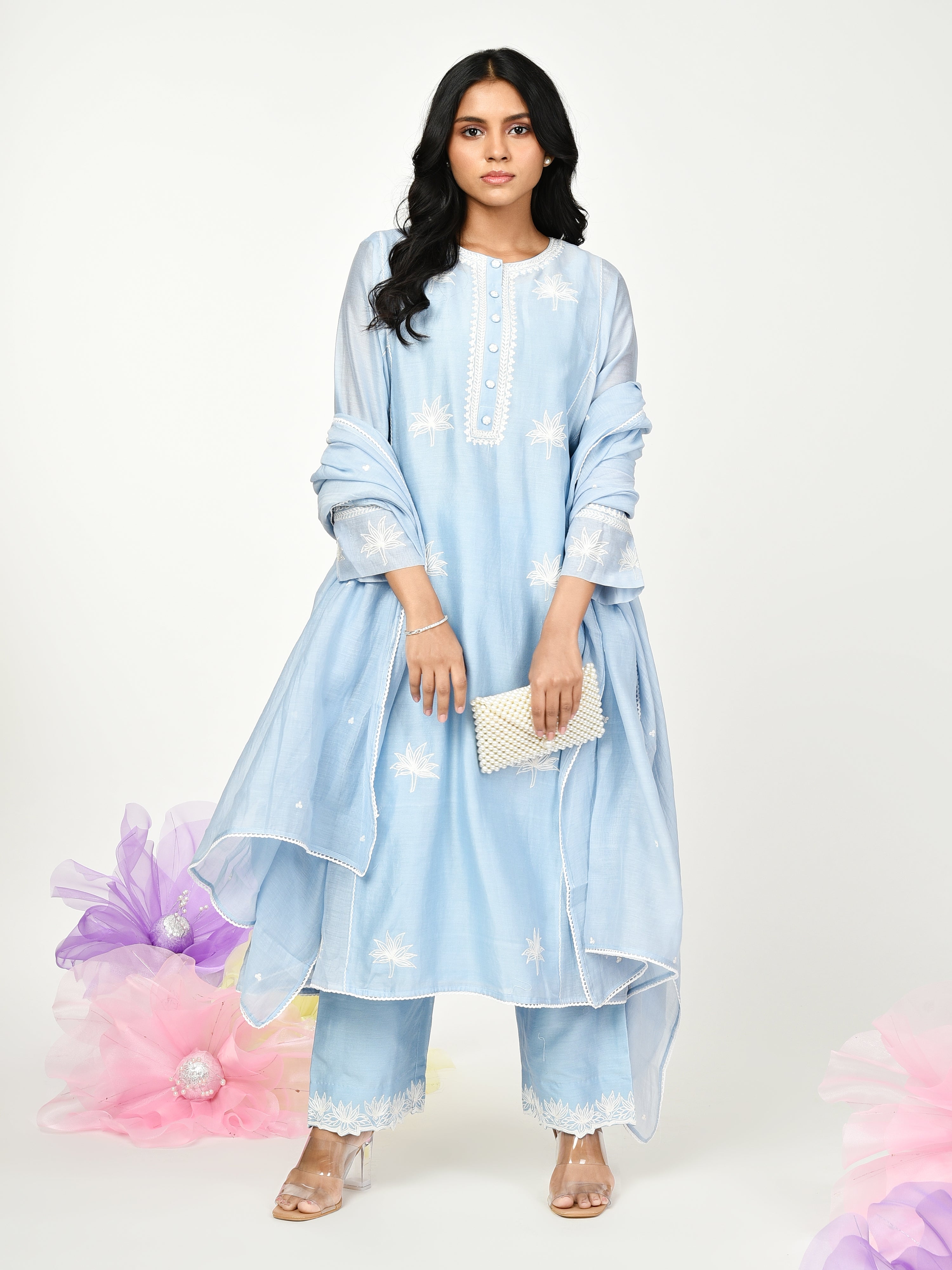 Blue Kali kurta set