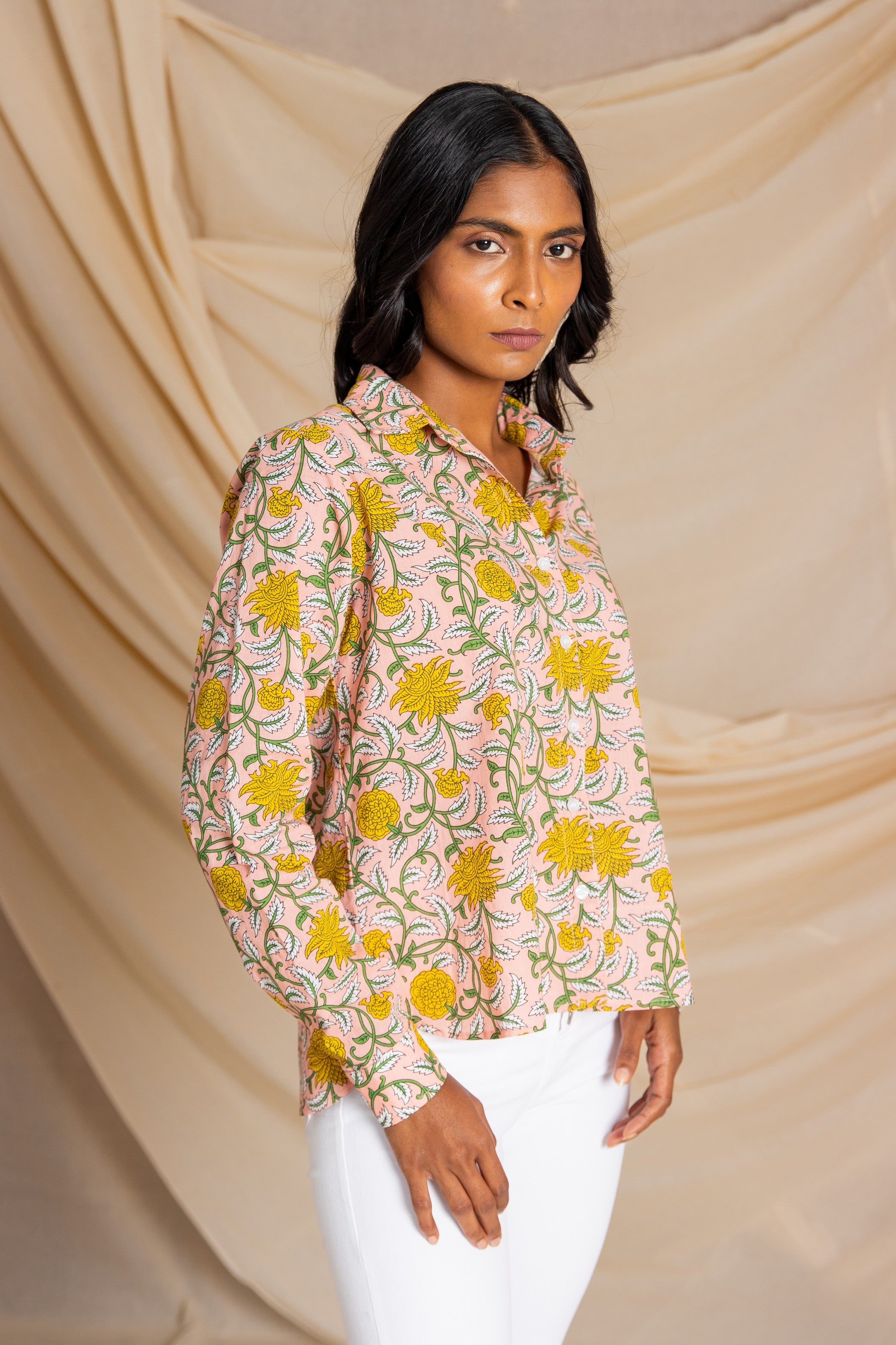 Printed high low shirt