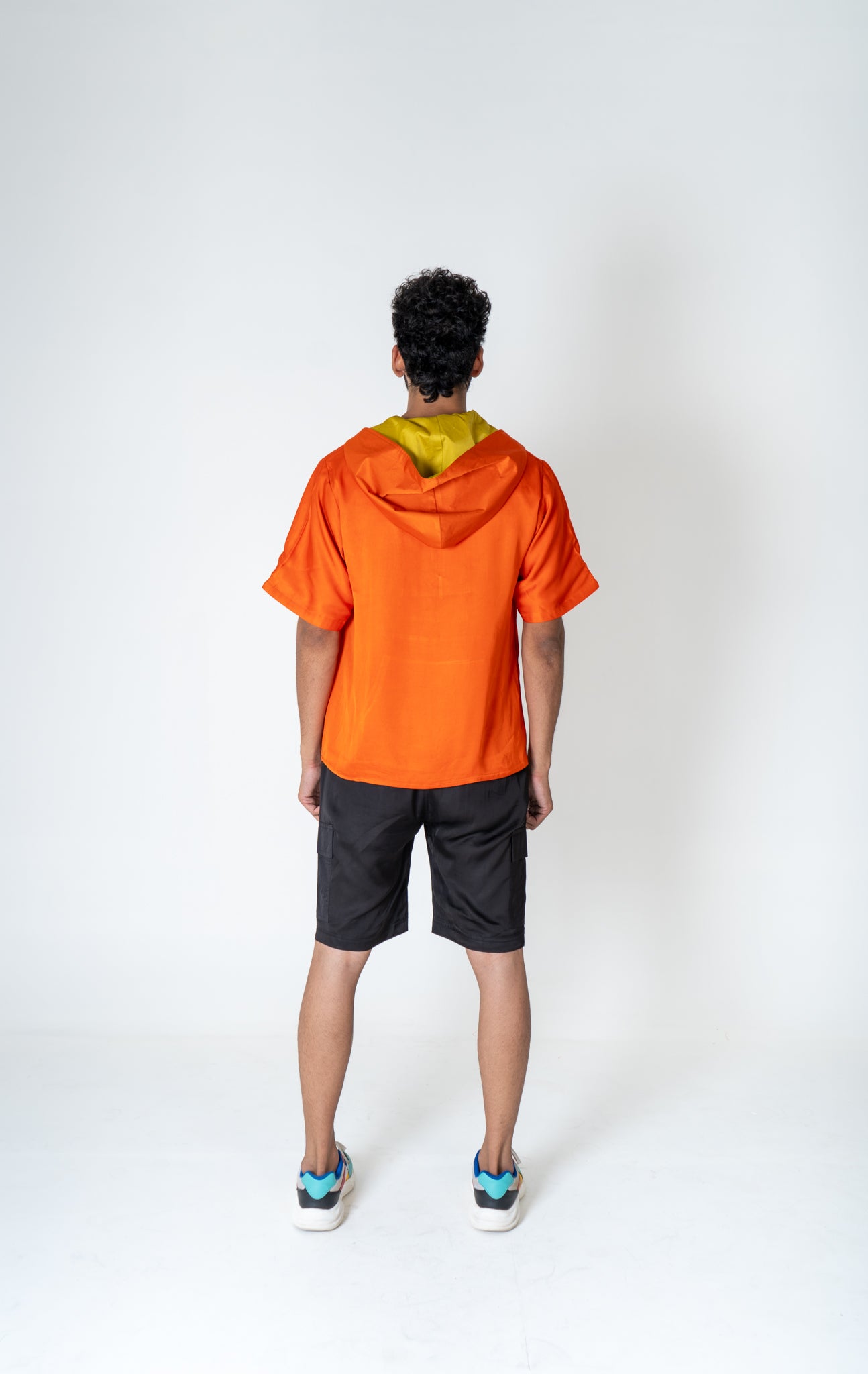 Orange-Yellow Color-Block Hoodie