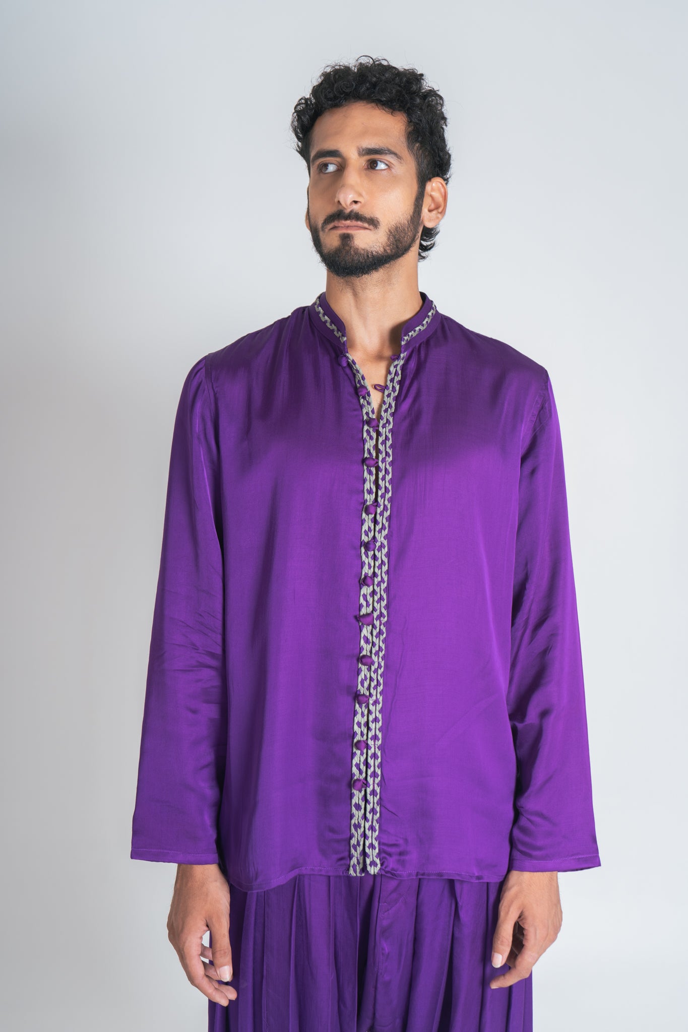 Purple-Green Braid Kurta