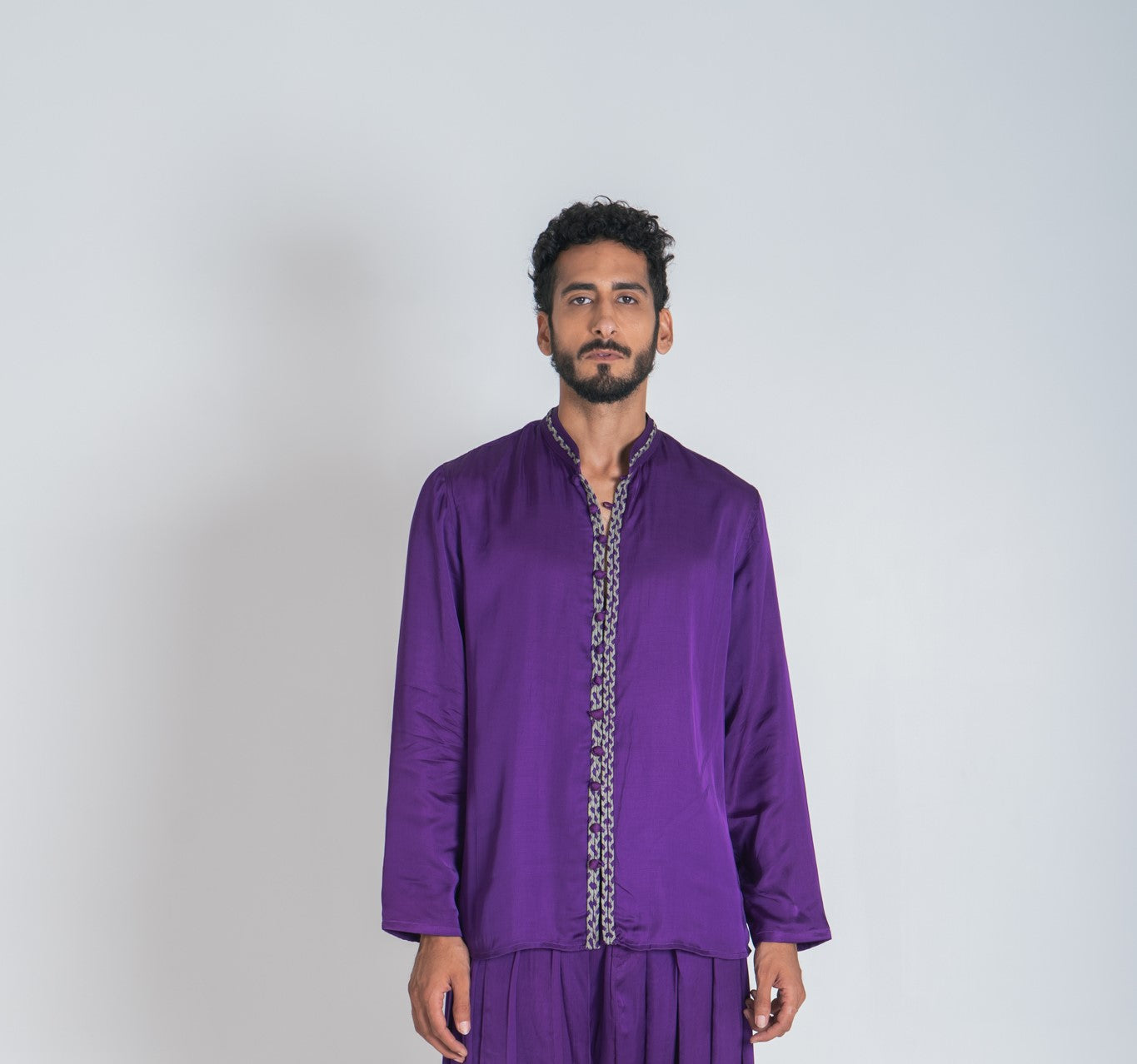 Purple-Green Braid Kurta