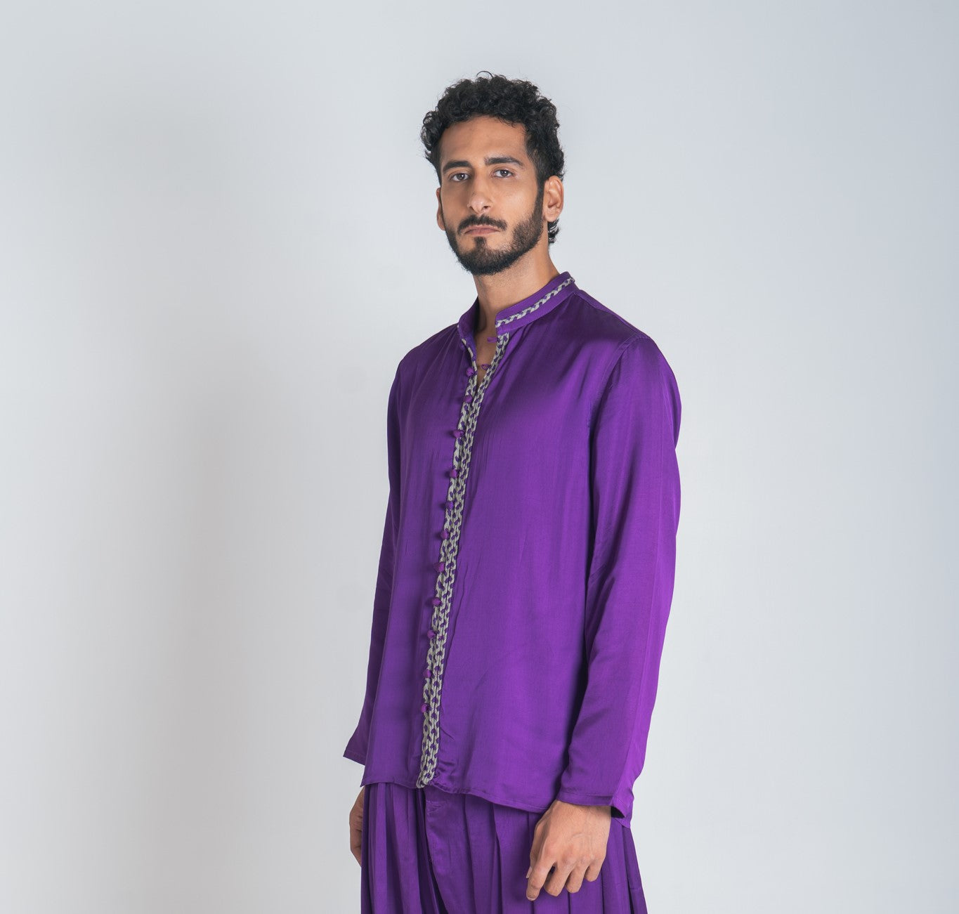 Purple-Green Braid Kurta