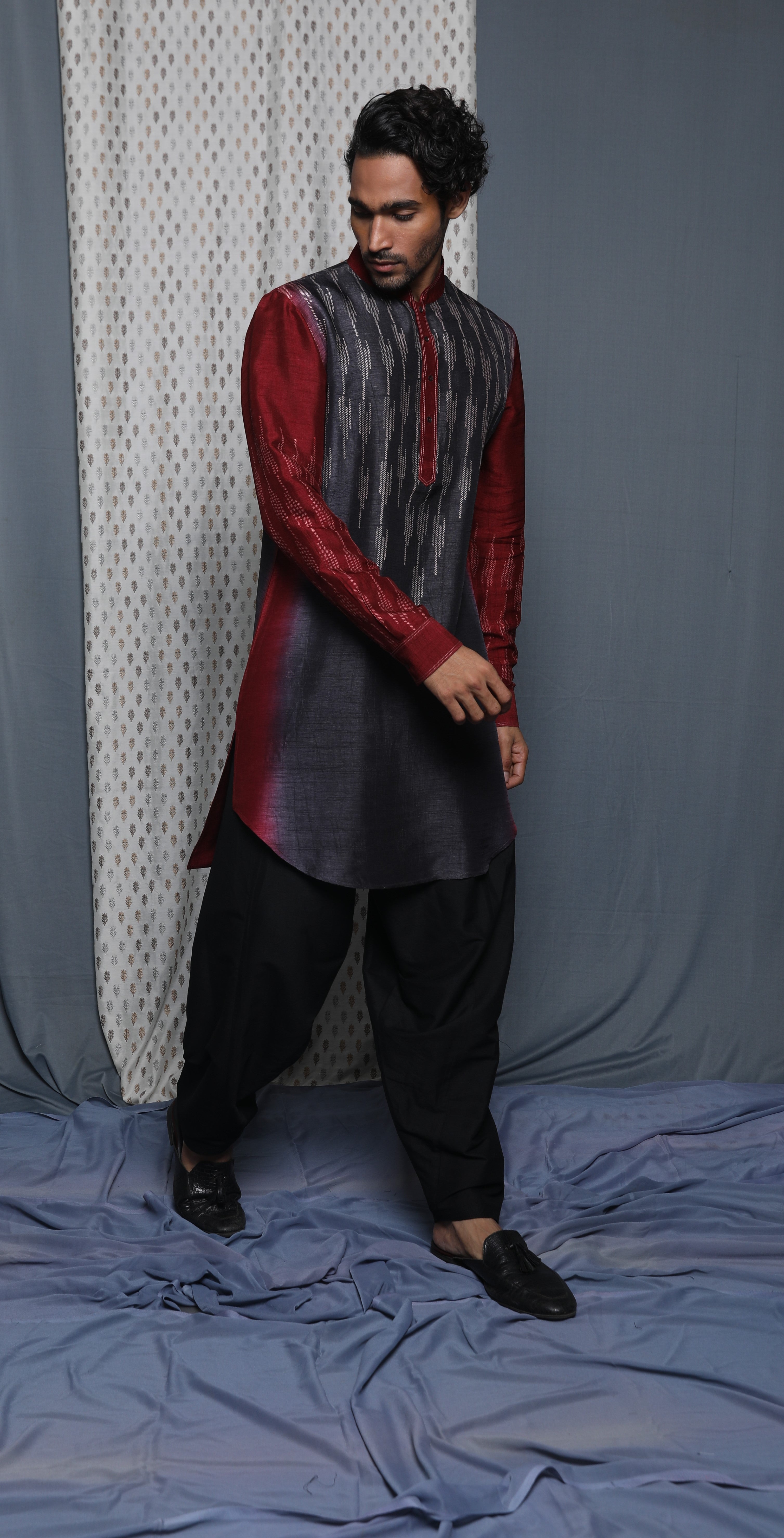 Grey Shaded printed kurta