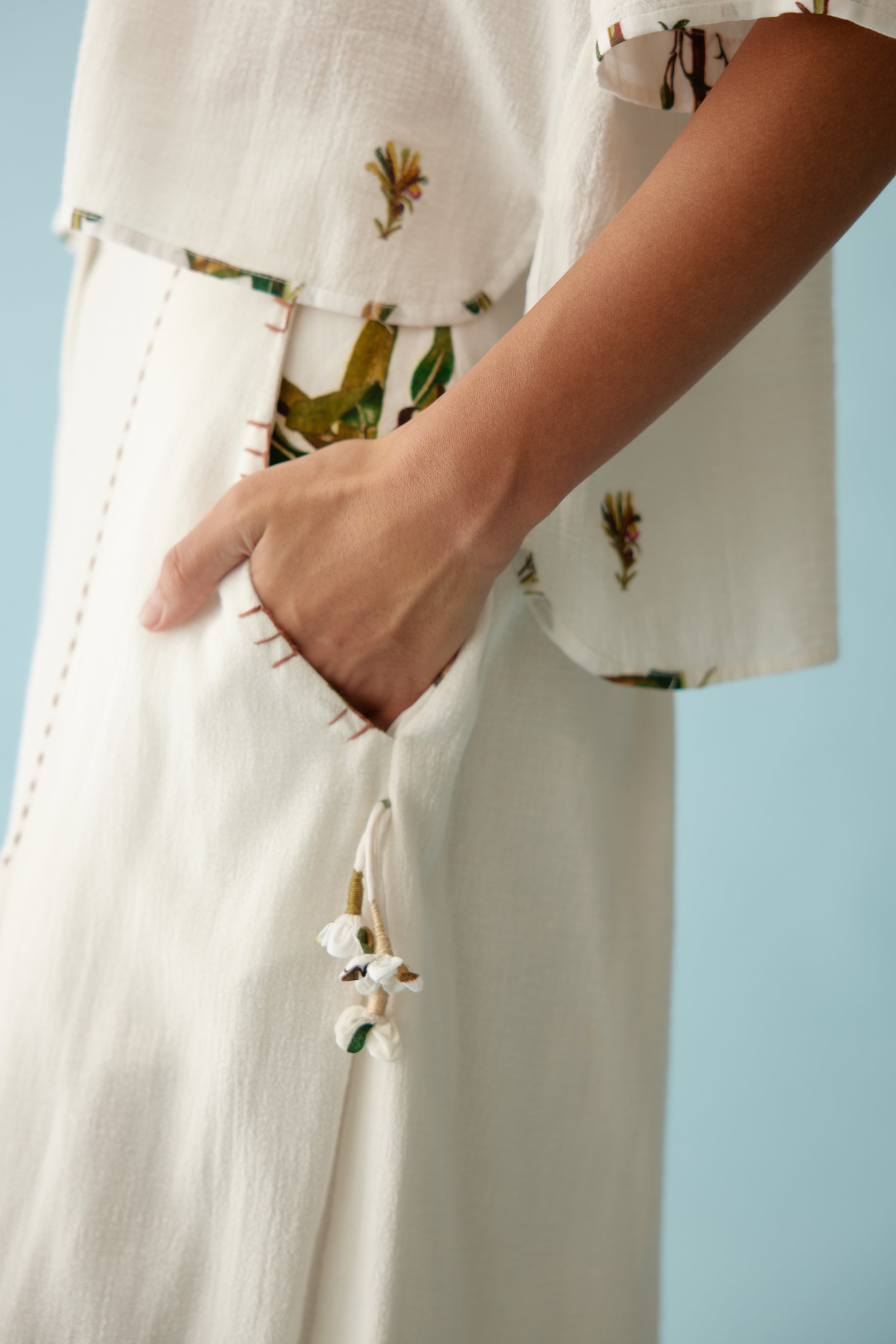Off-white banana tree applique baggy pants