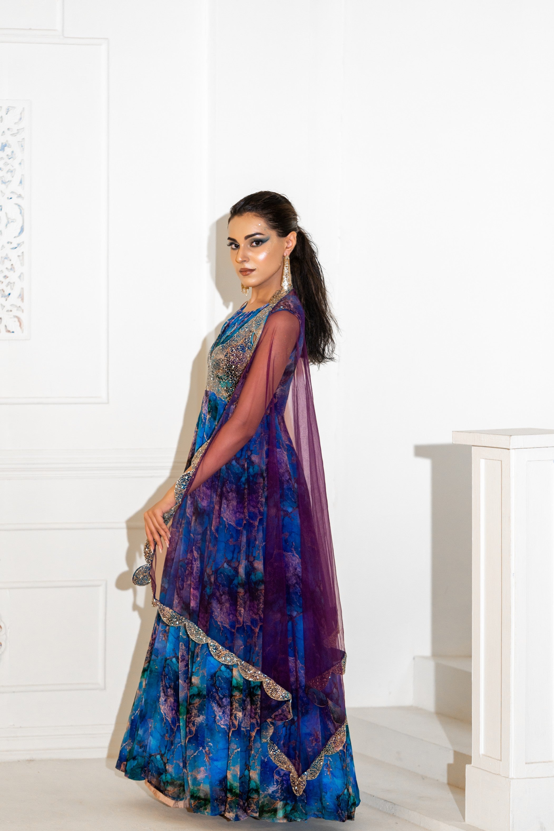 Abstract Anarkali Suit