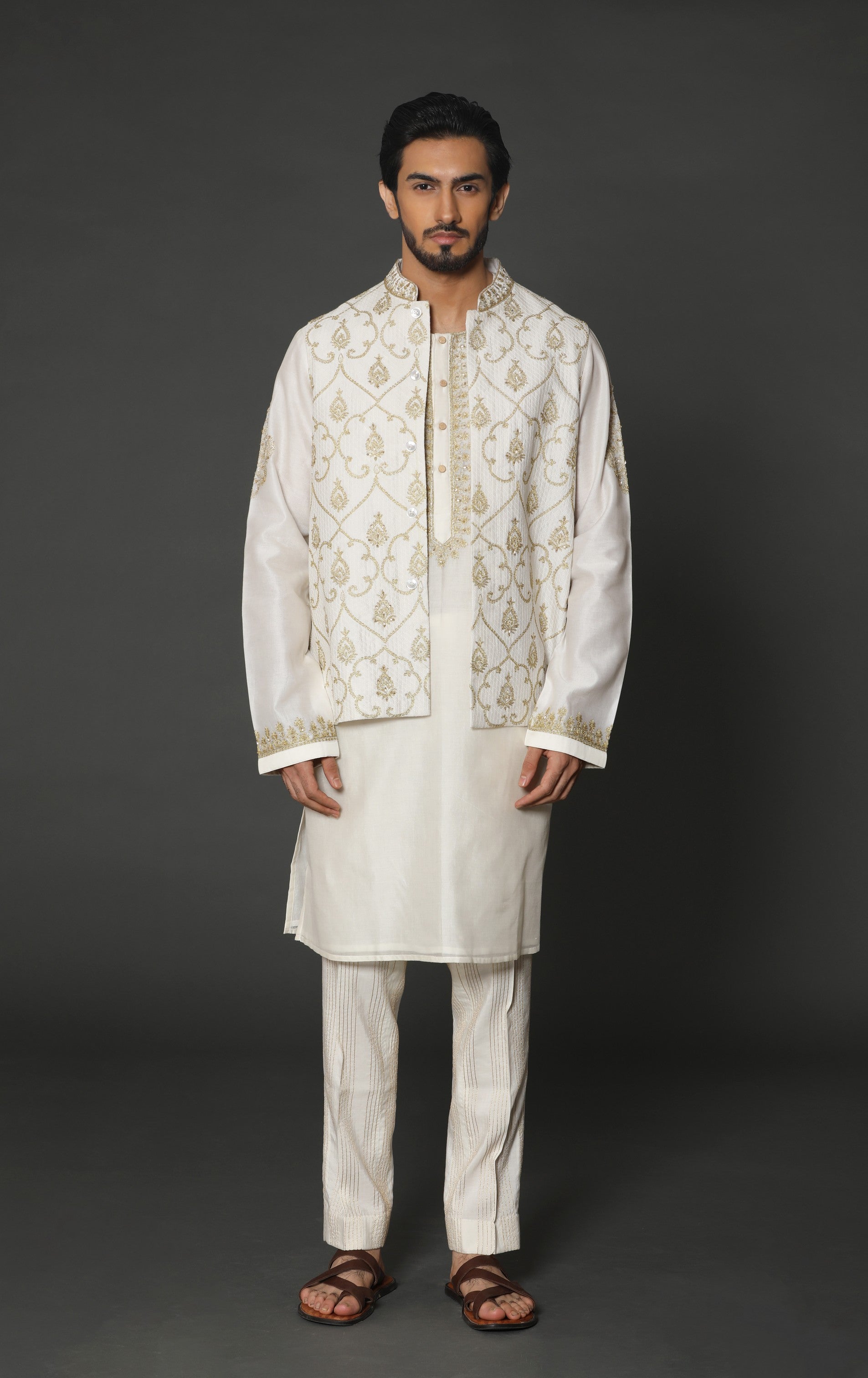 Ivory Kurta Jacket Set