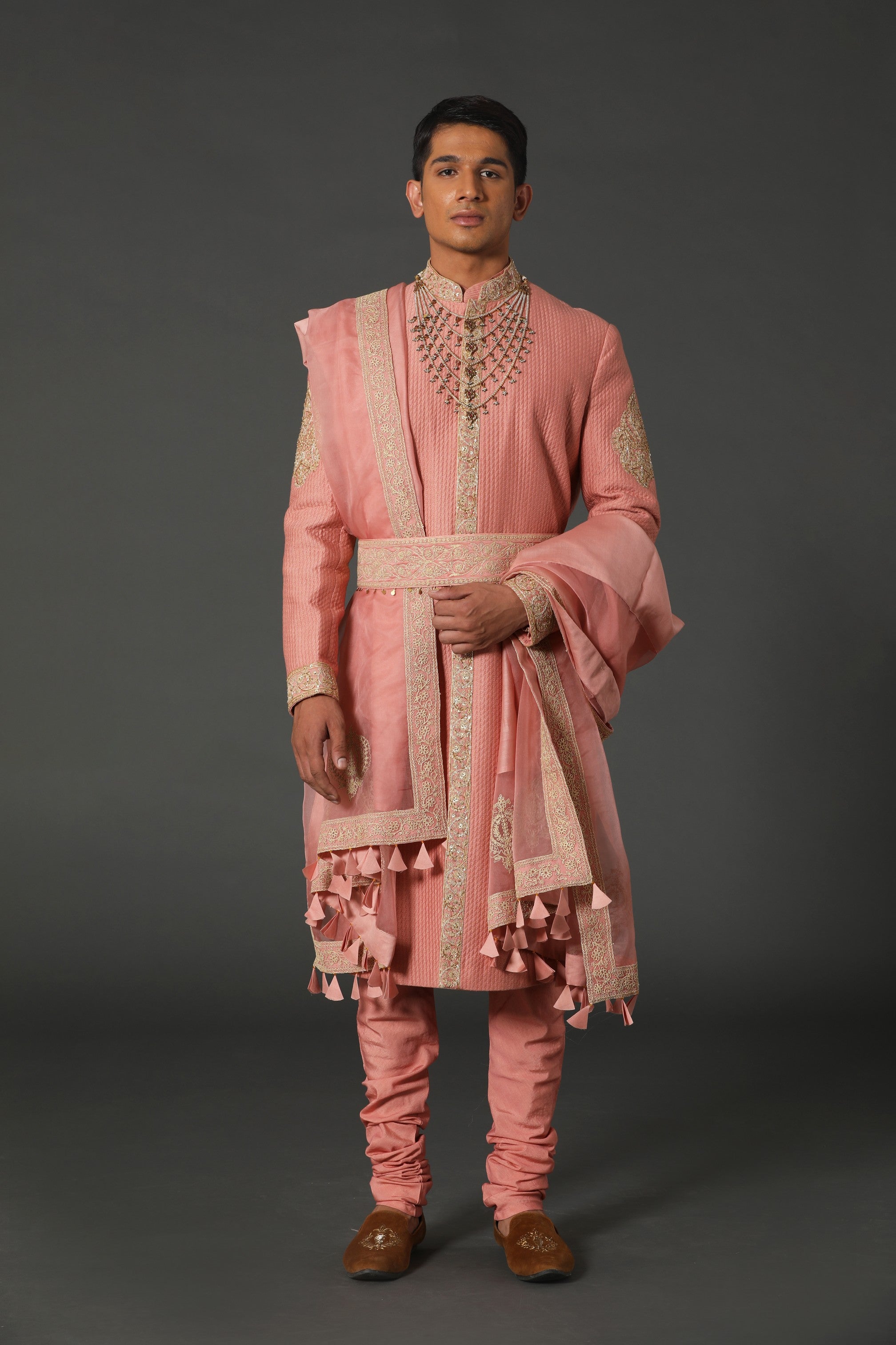 Old Rose Sherwani Set