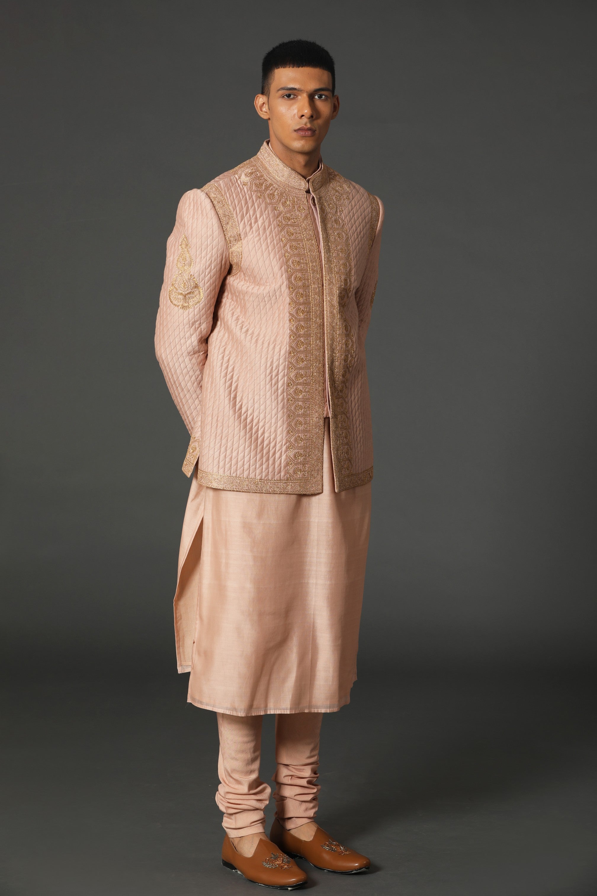 Old Rose Kurta Jacket Set