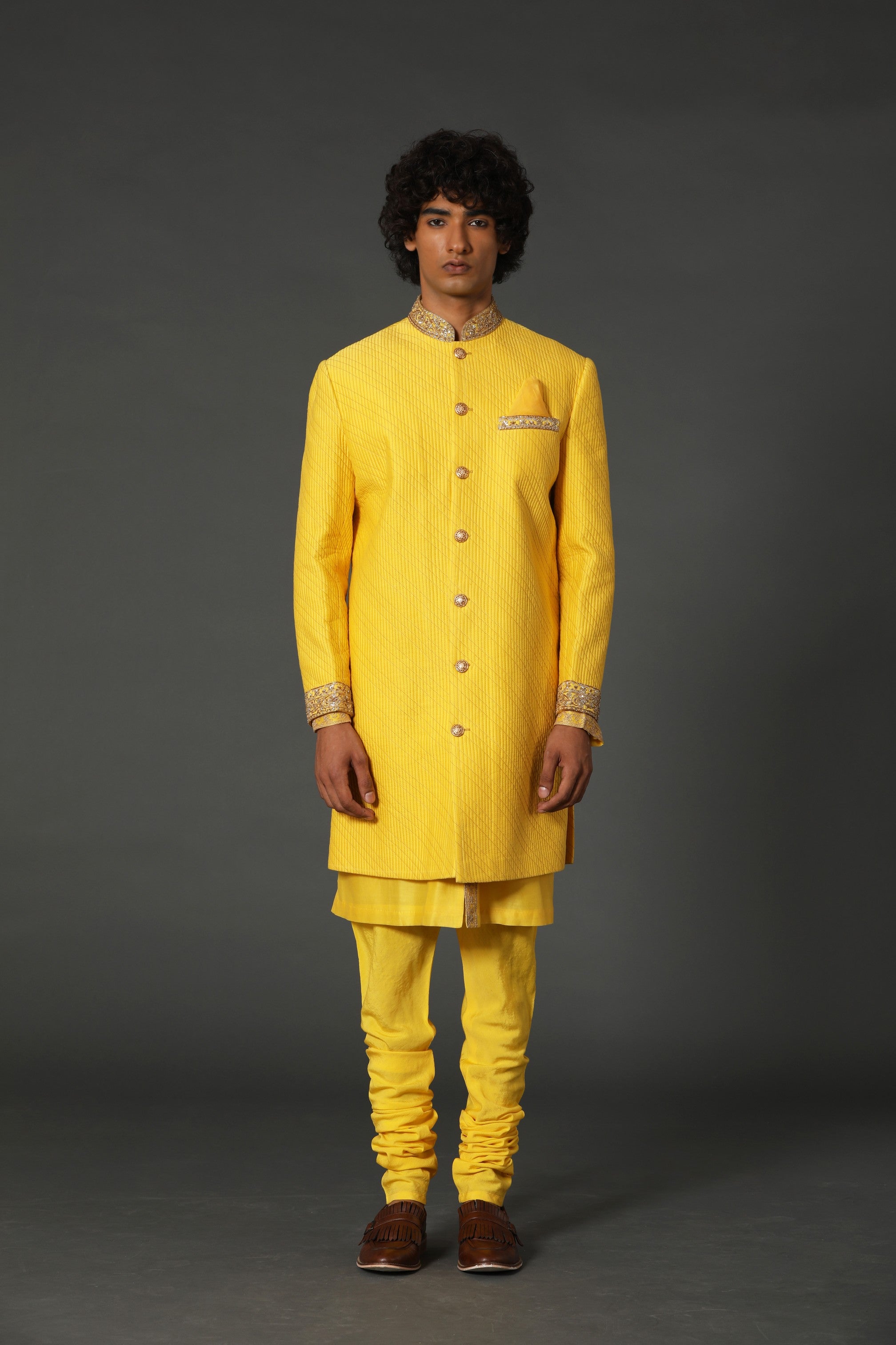 Yellow Sherwani Set