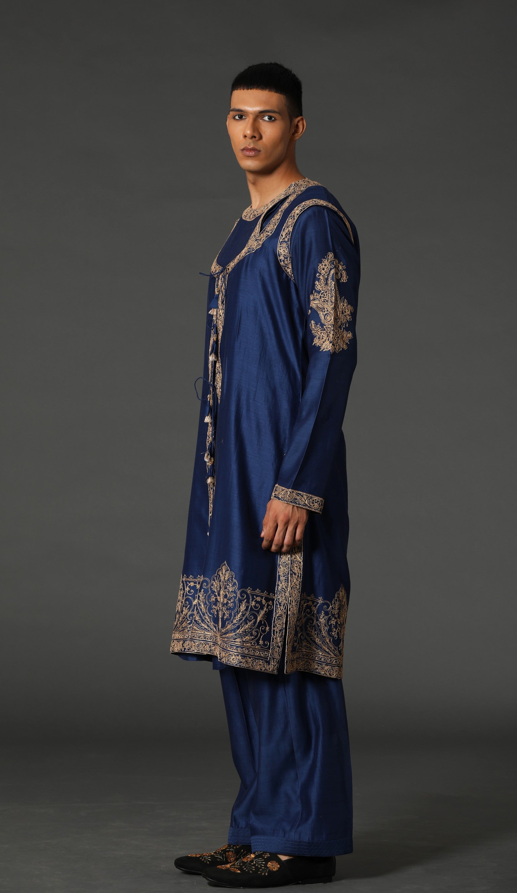 Indigo Kurta Jacket Set