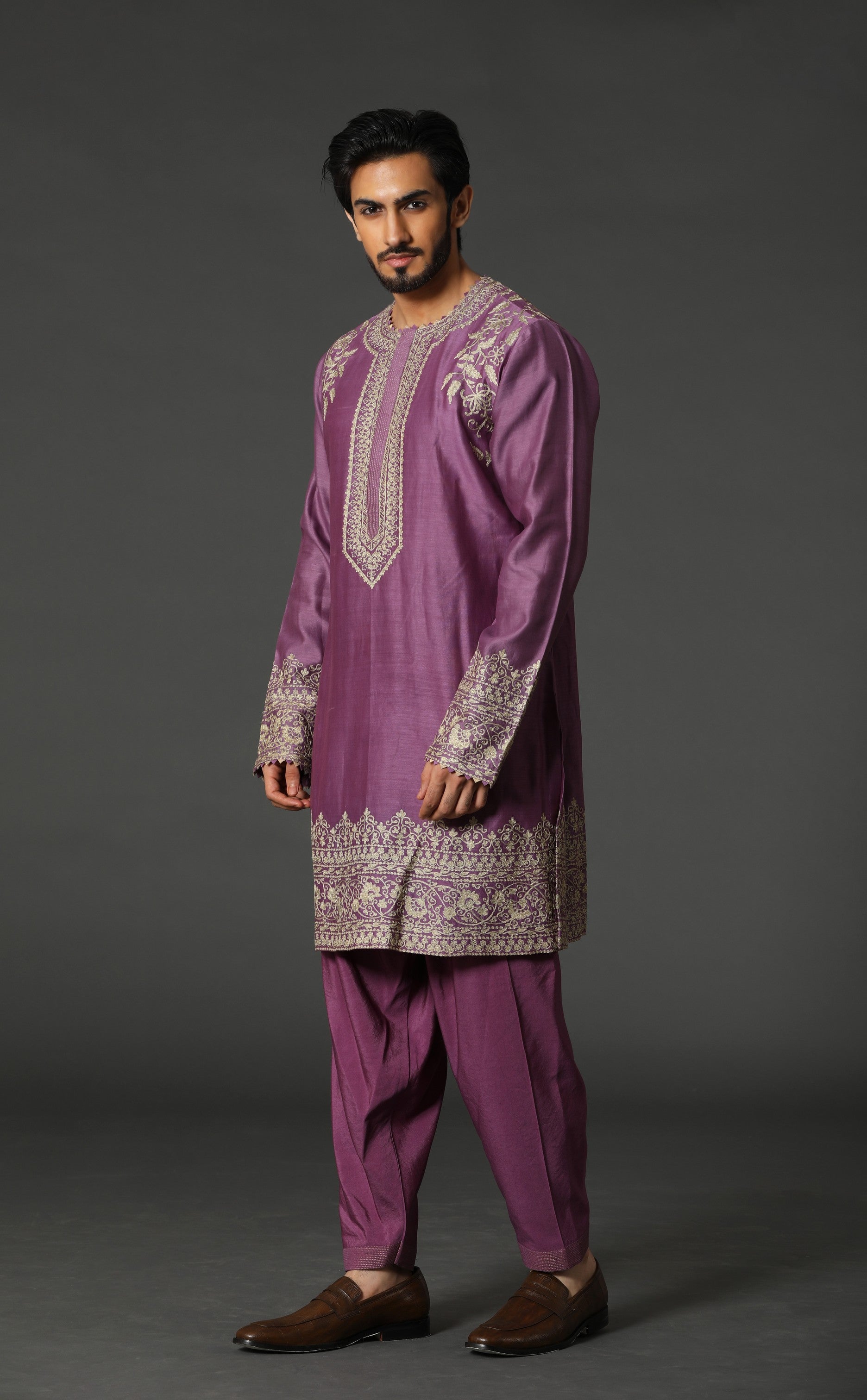 Lavender Kurta-Jacket Set