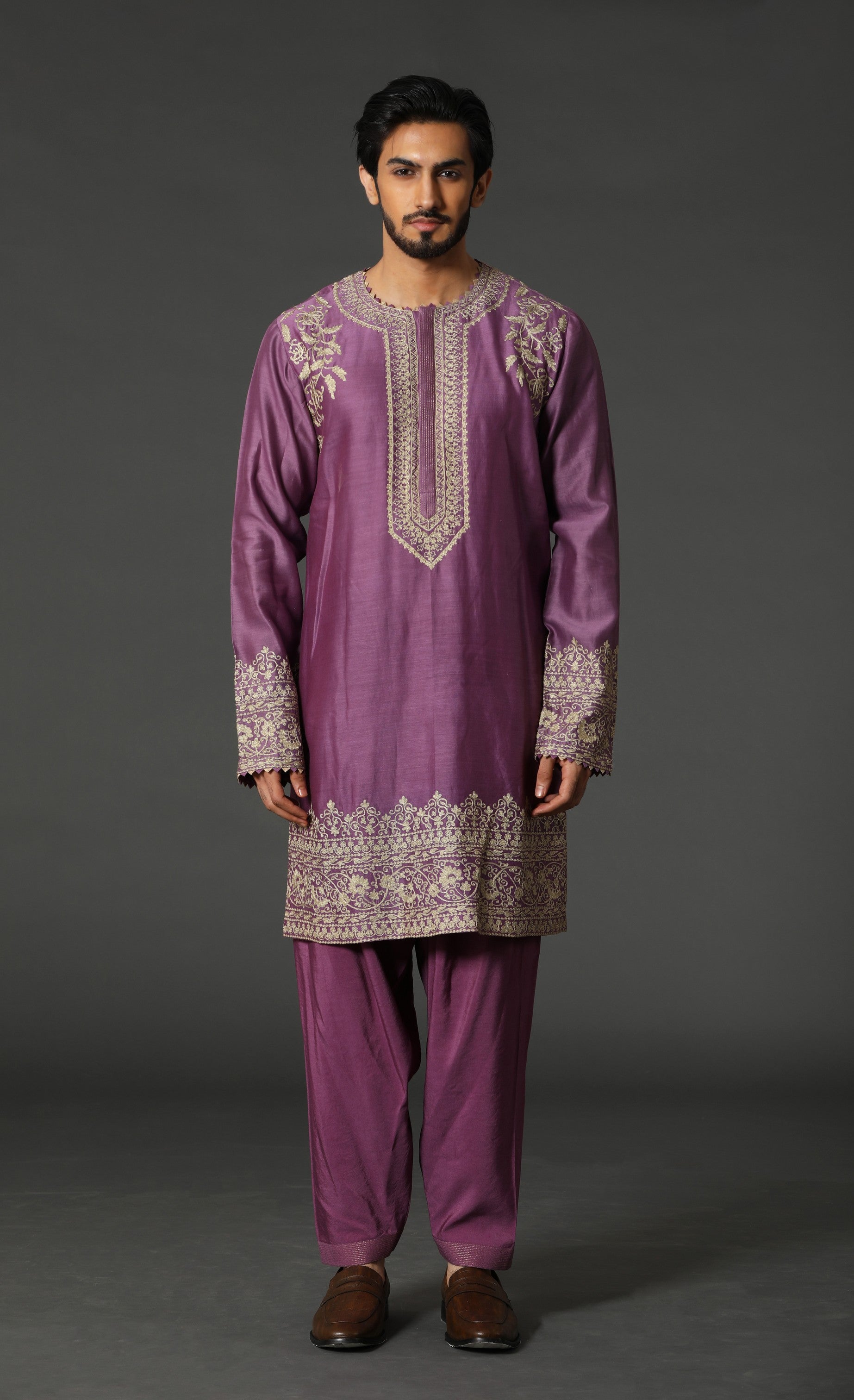 Lavender Kurta-Jacket Set