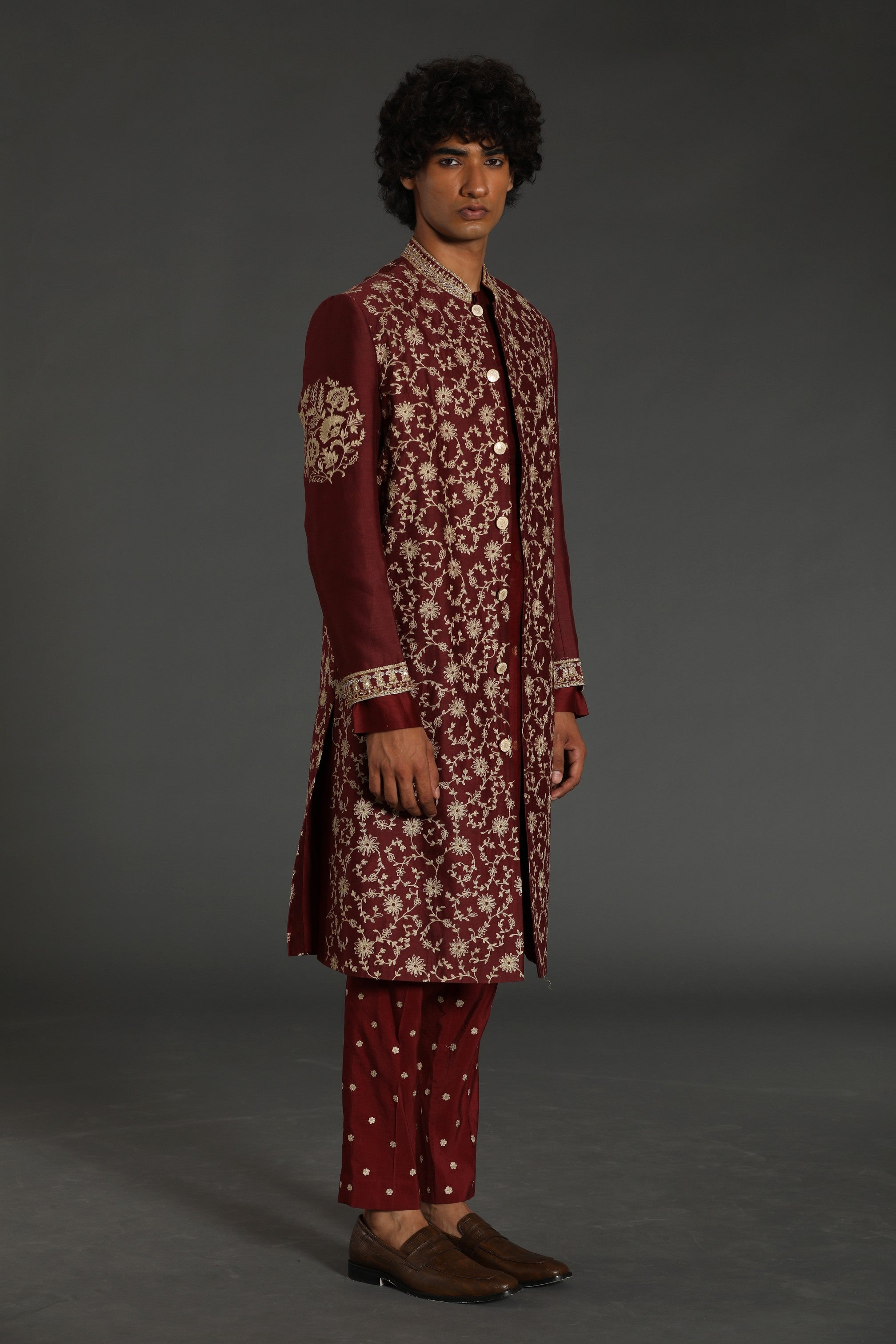 Maroon Sherwani Set