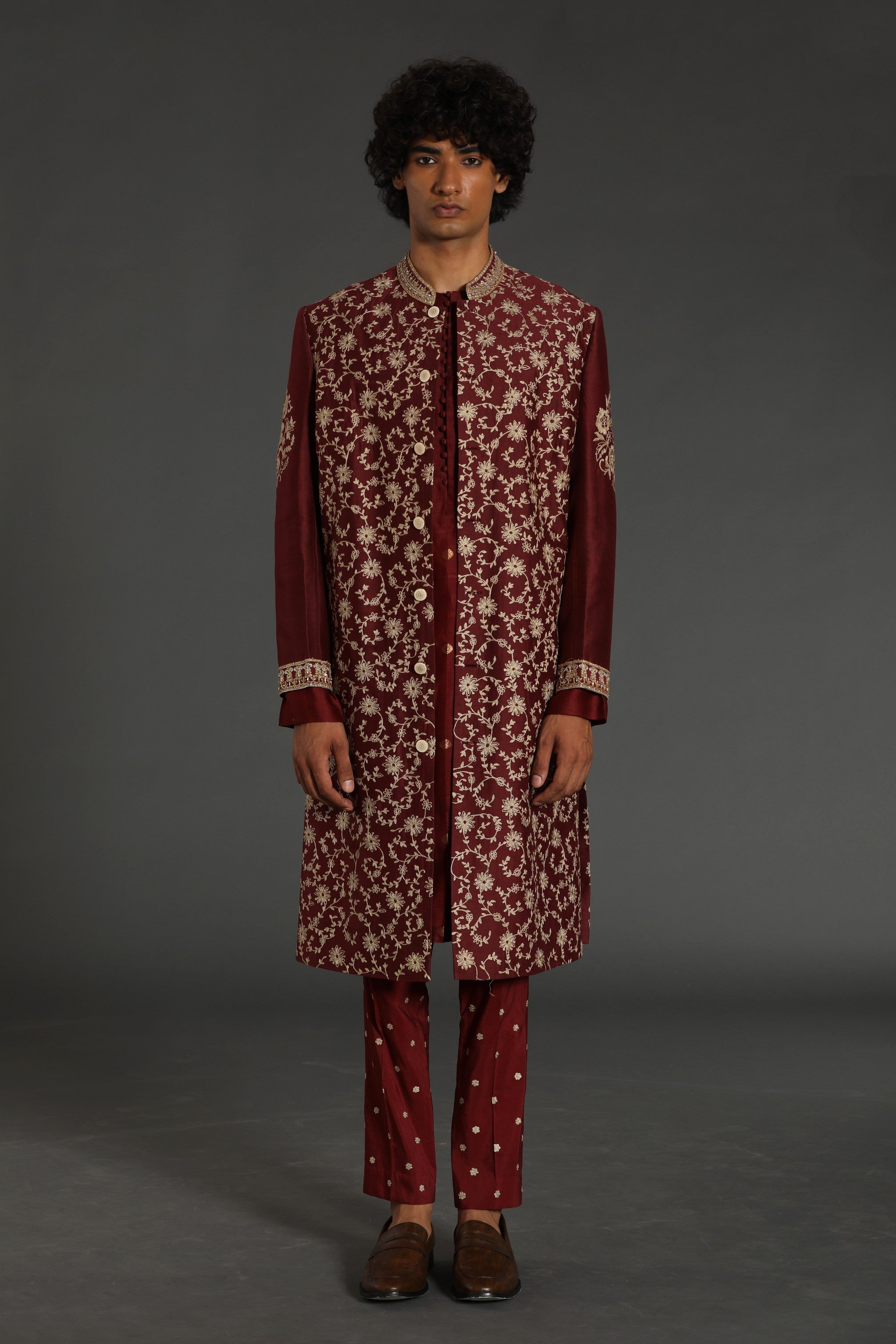 Maroon Sherwani Set