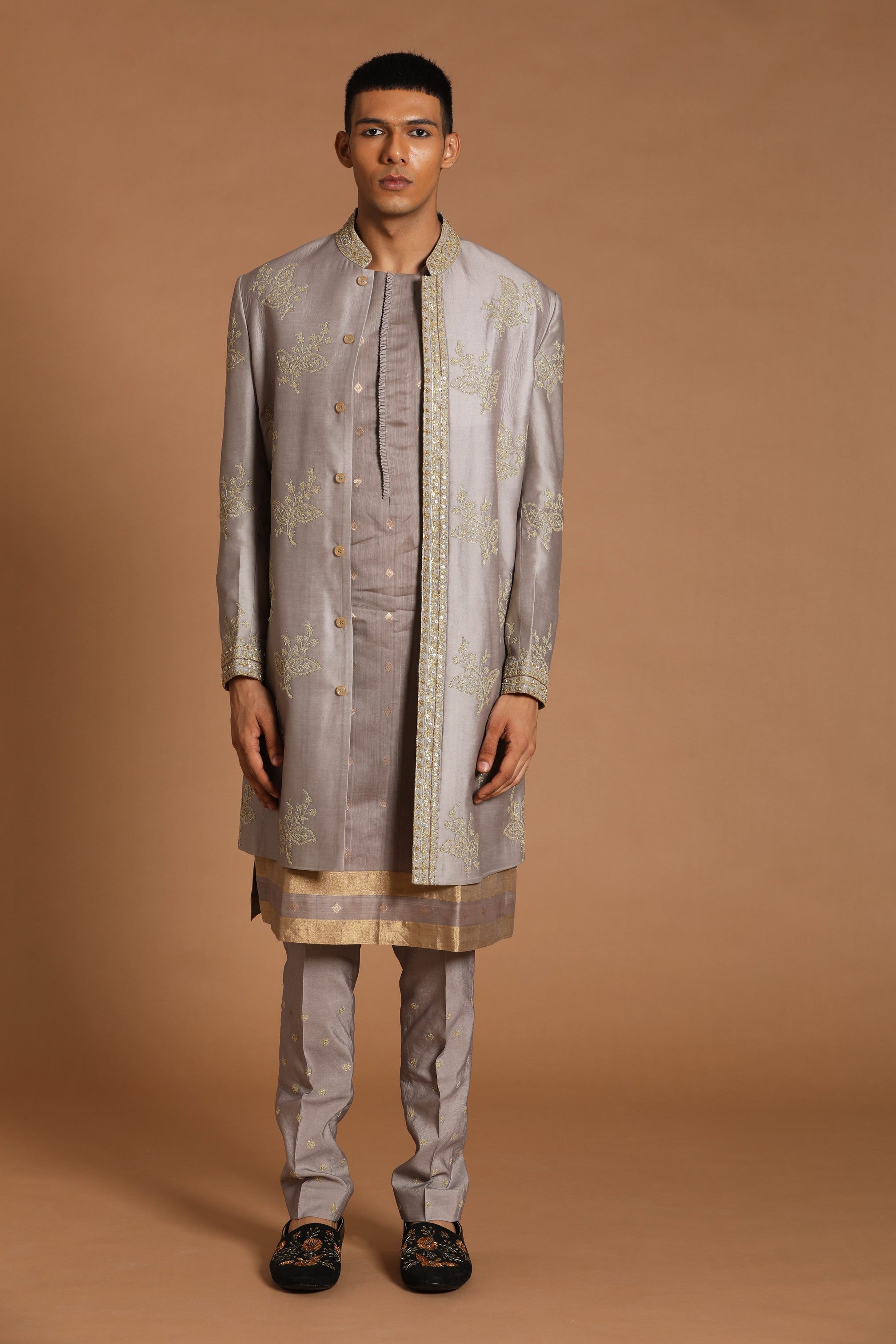 Grey Sherwani Set