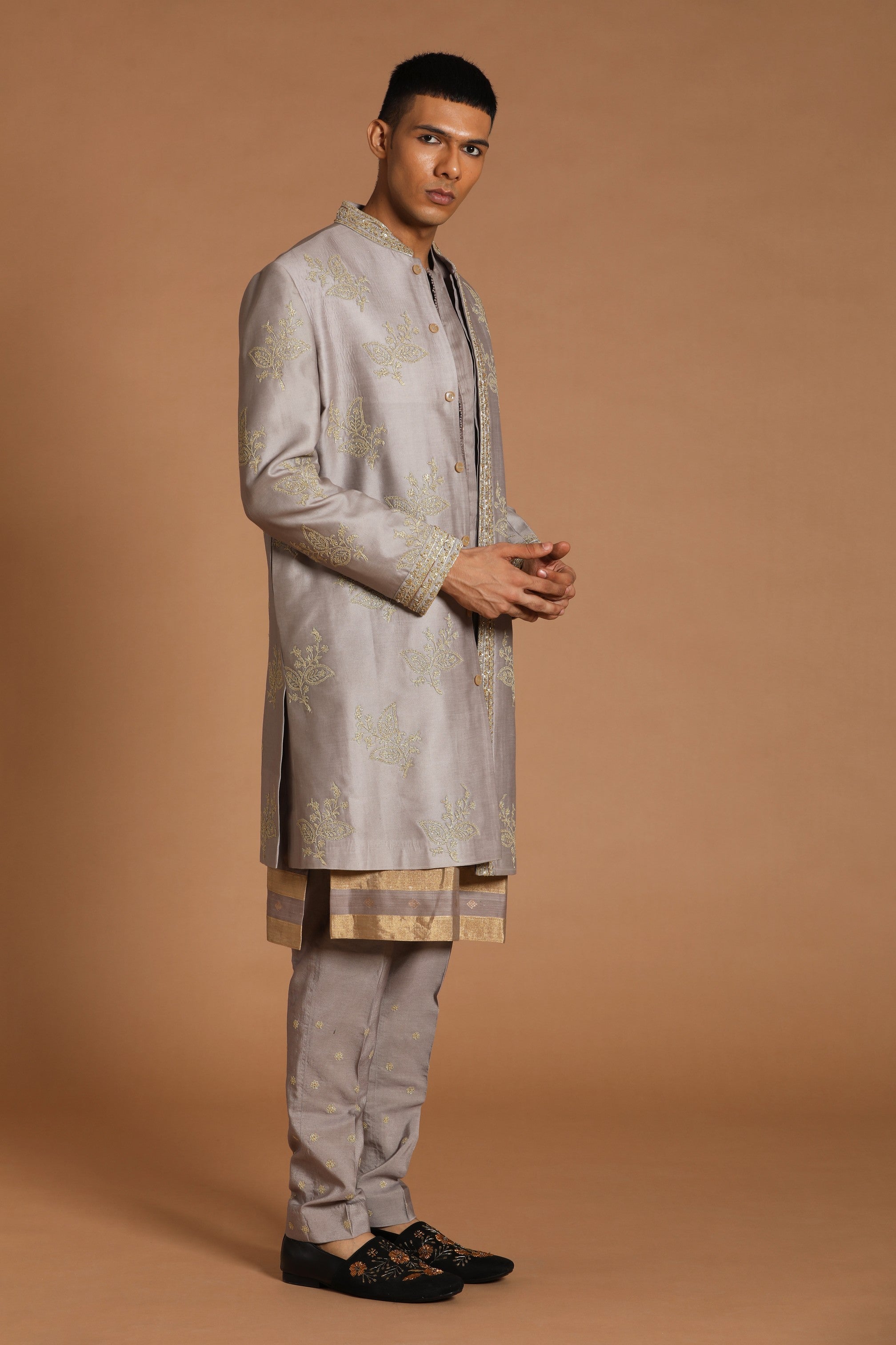 Grey Sherwani Set