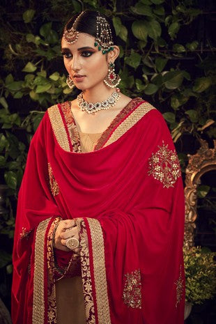 OXIDISED GOLD GARARA SET WITH VELVET DUPATTA SHAWL