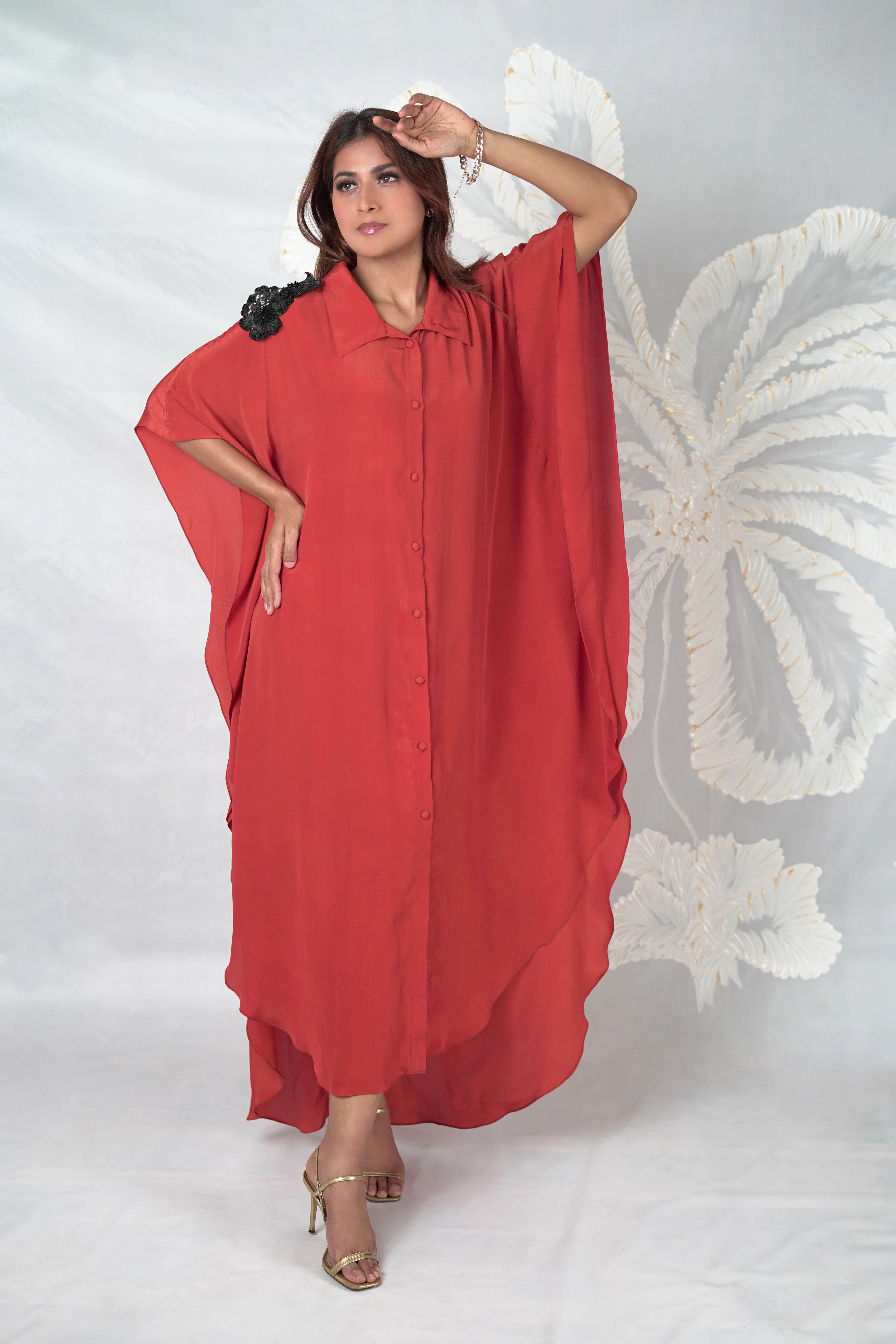 ILANA CINNAMON FLORAL KAFTAN