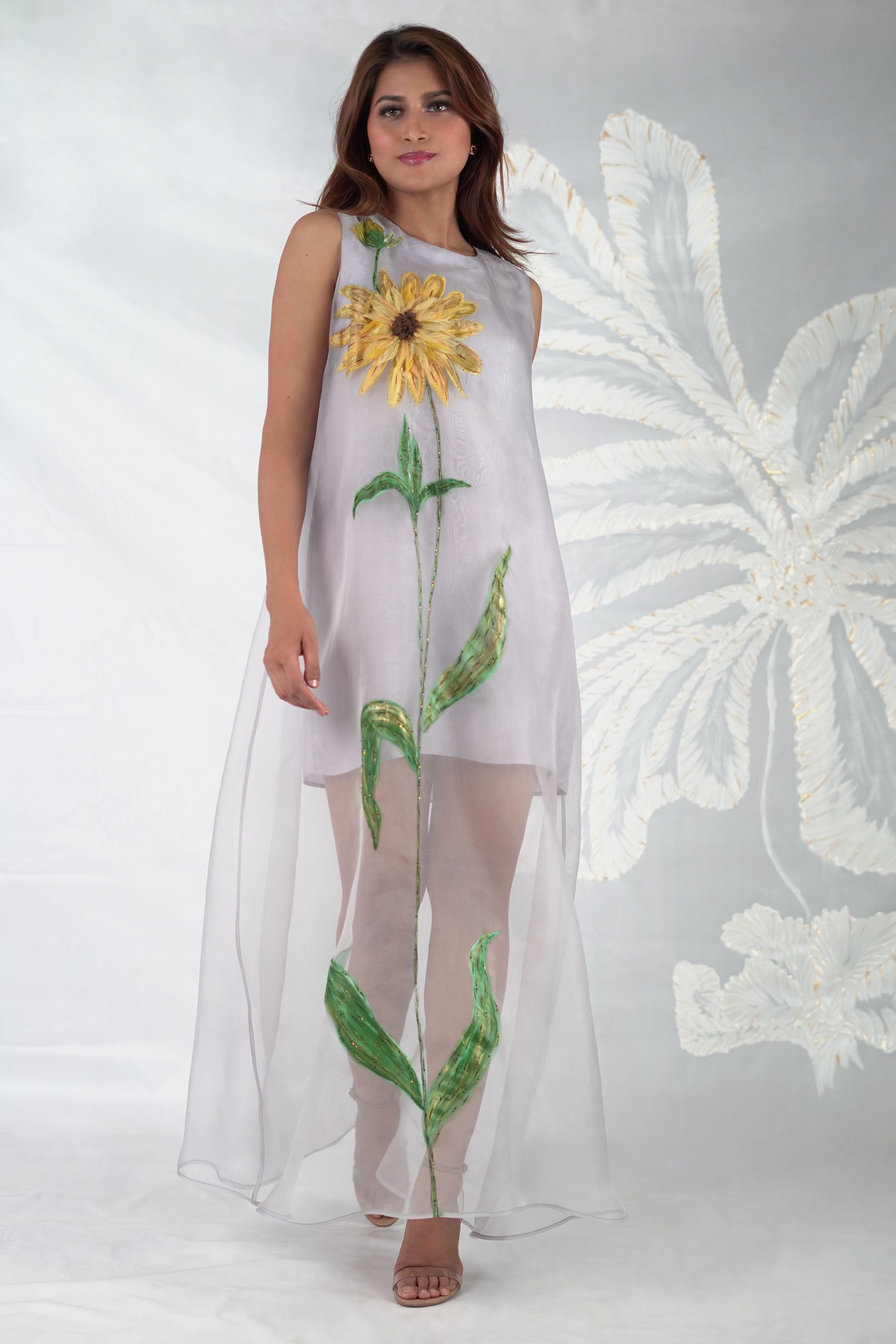 AYSEL SUNFLOWER LONG DRESS