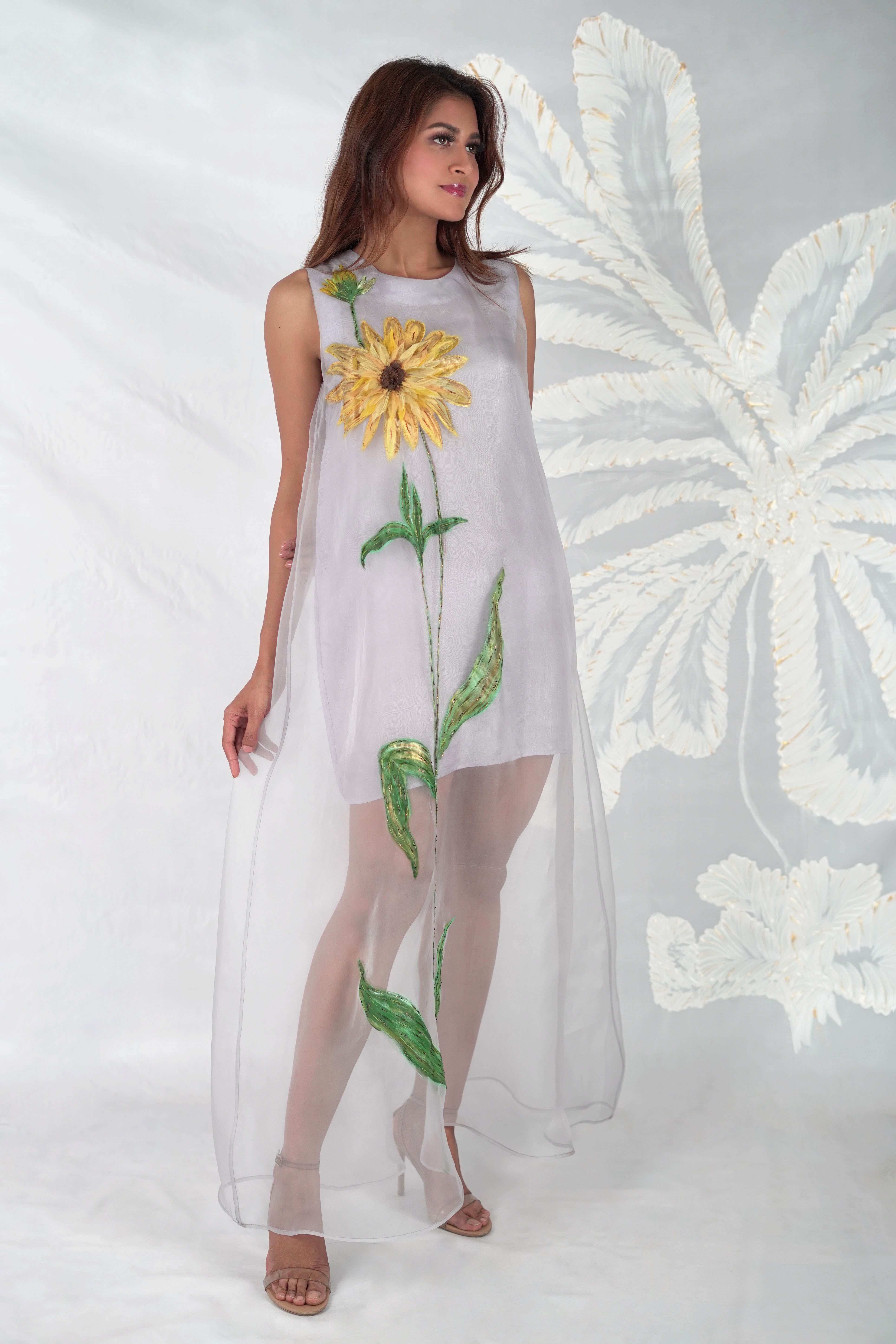 AYSEL SUNFLOWER LONG DRESS