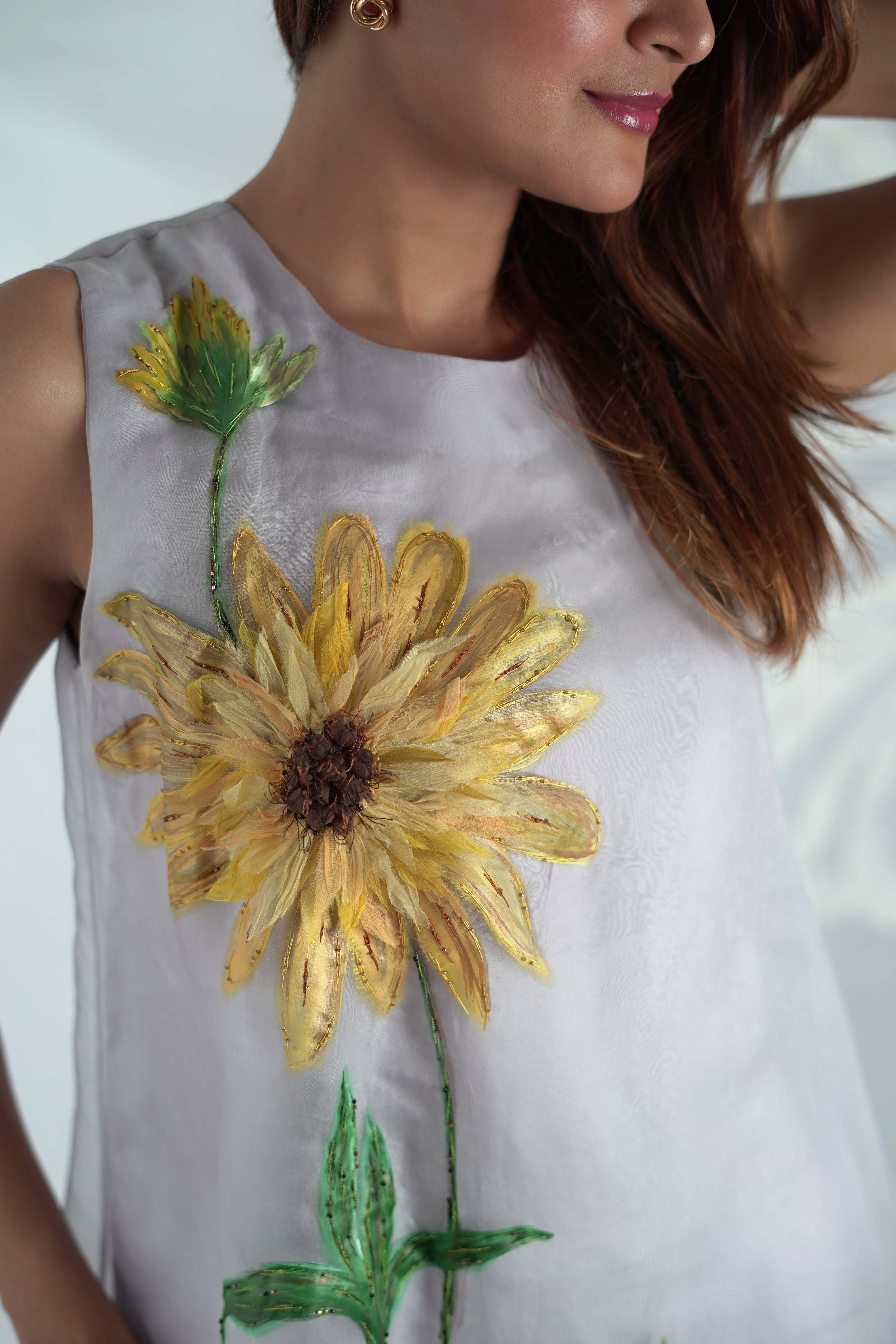 AYSEL SUNFLOWER LONG DRESS