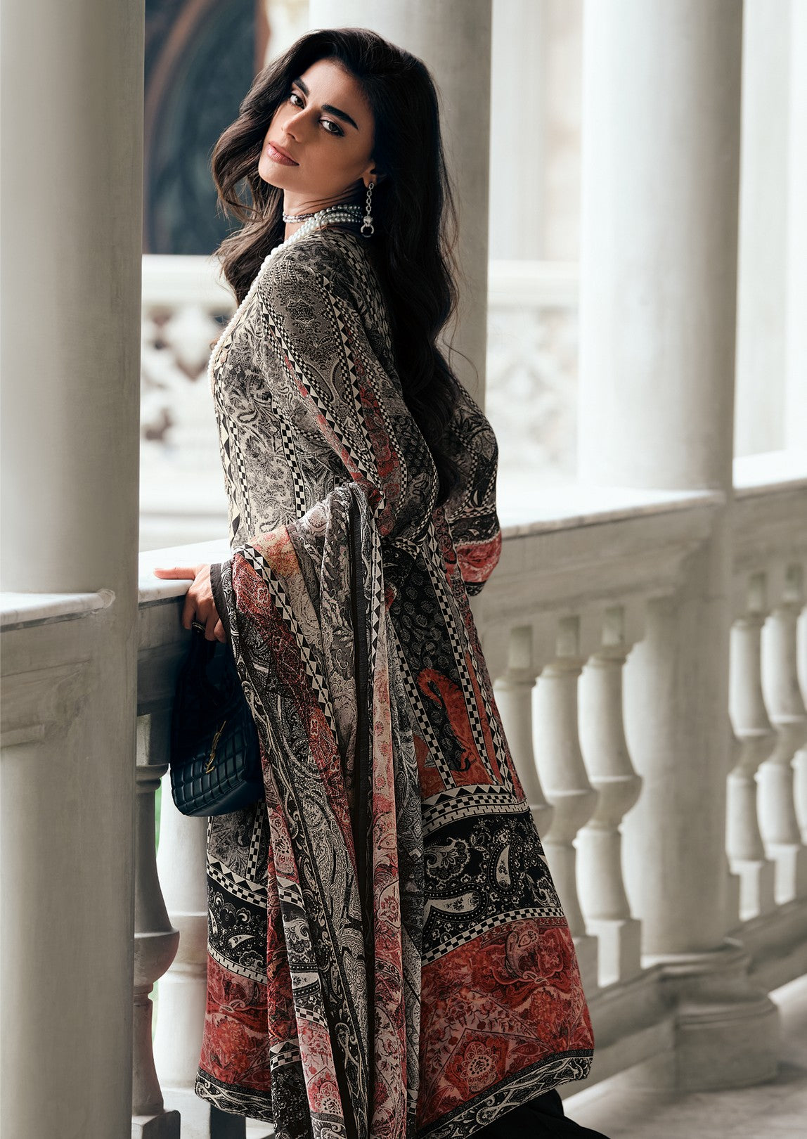 Muslin printed flowy kurta set