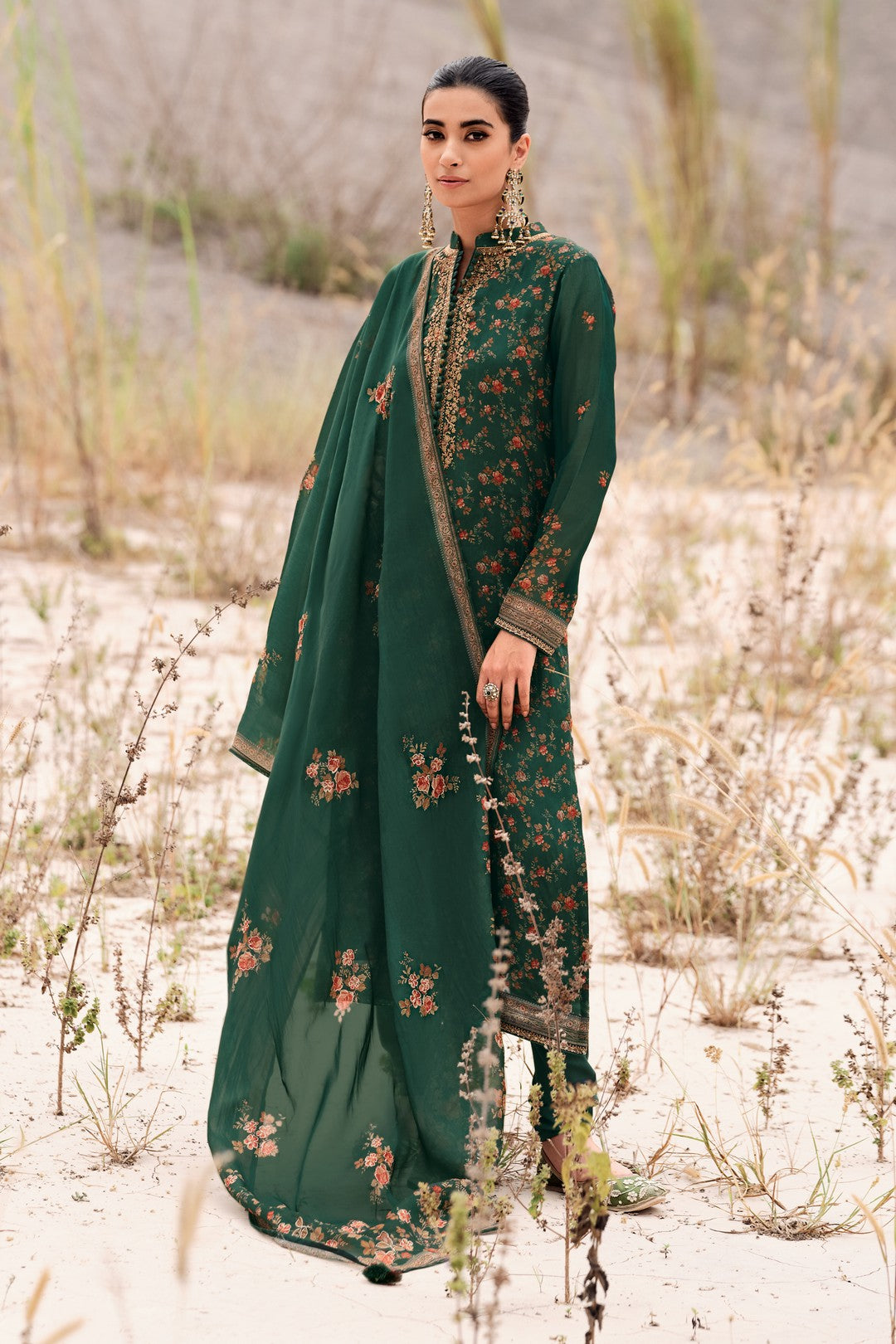 Organza printed kurta set