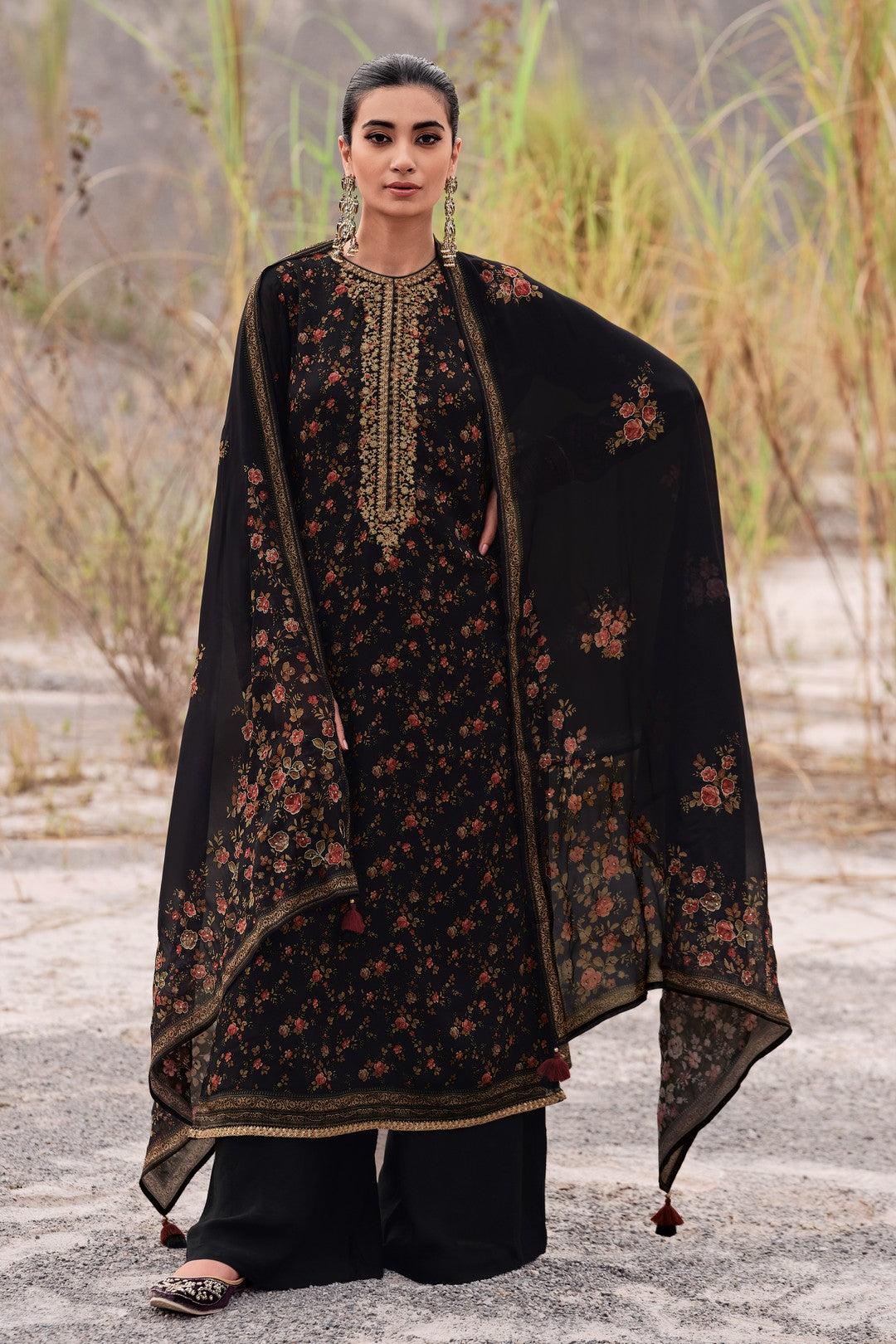 Organza printed kurta set