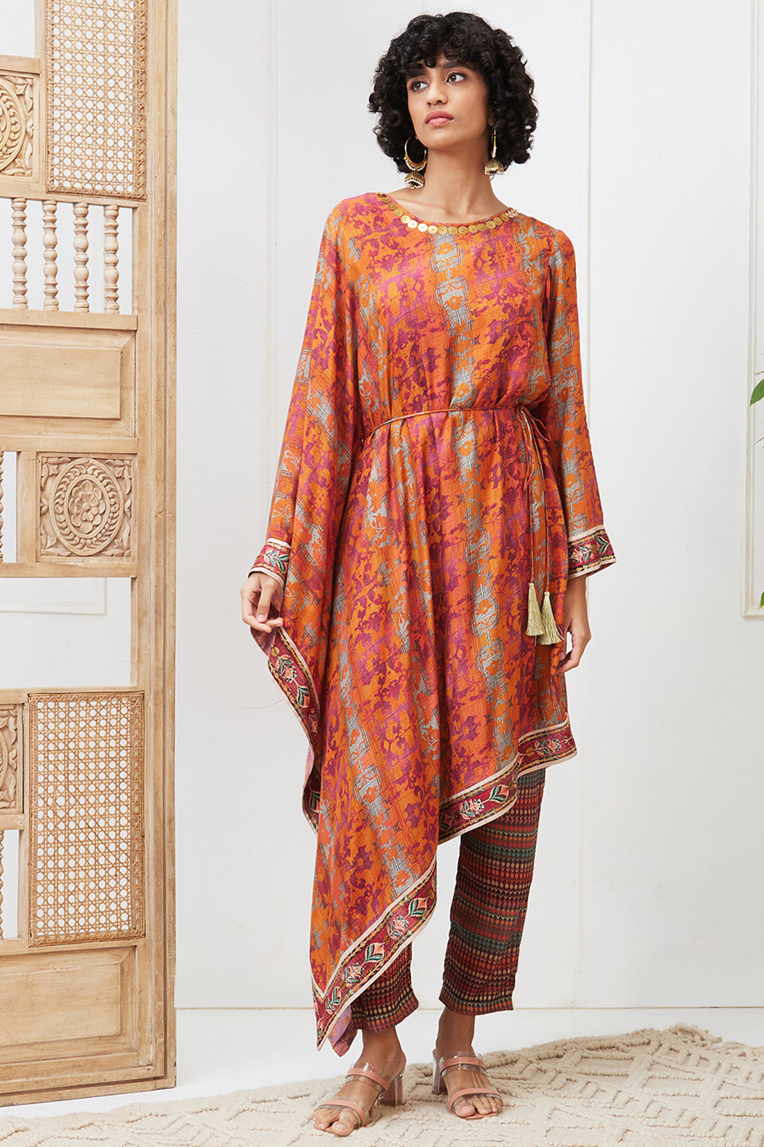 Adah Printed Asymmetric Kurta Set