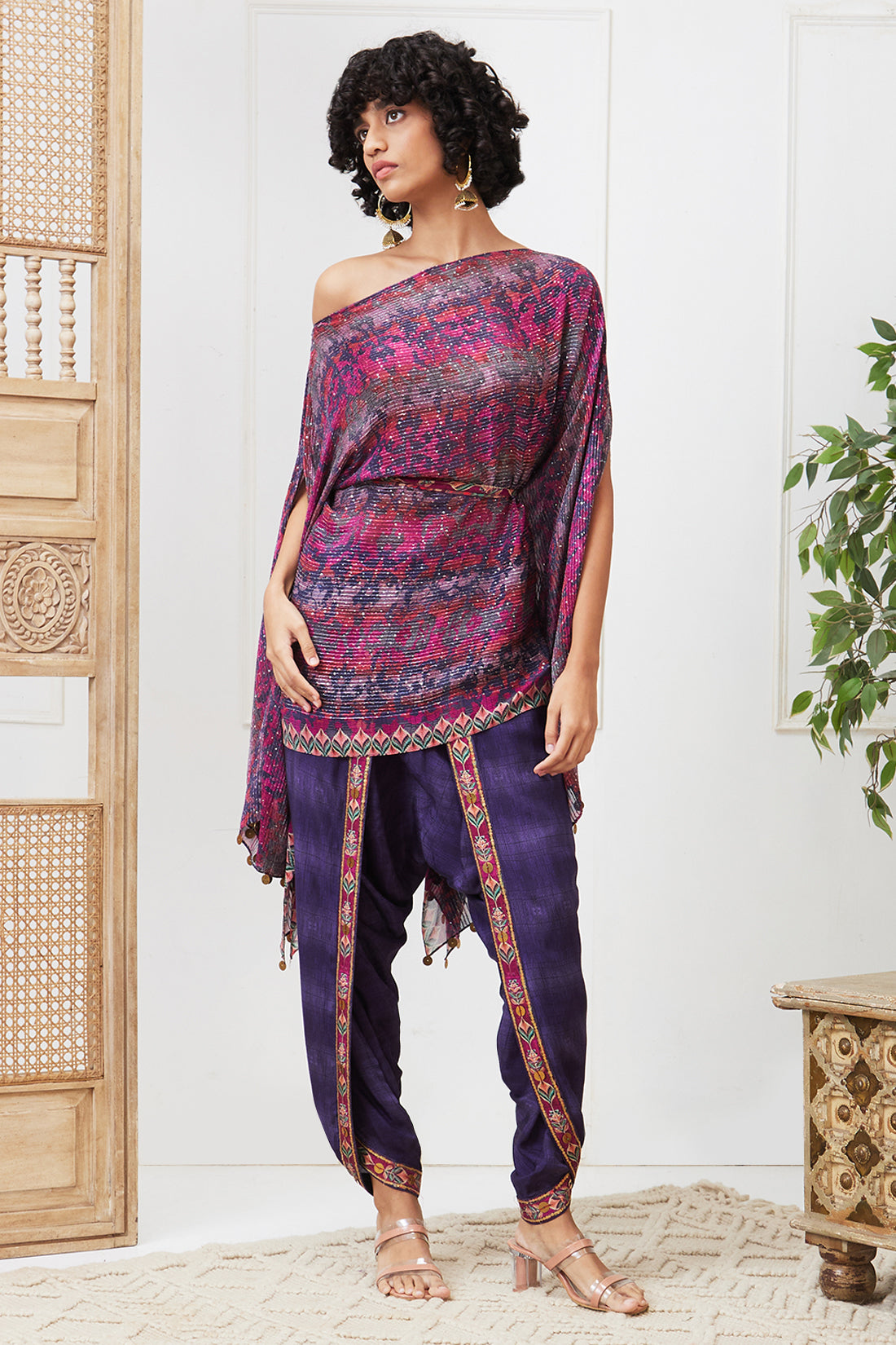 Adah Sequin printed Dhoti set