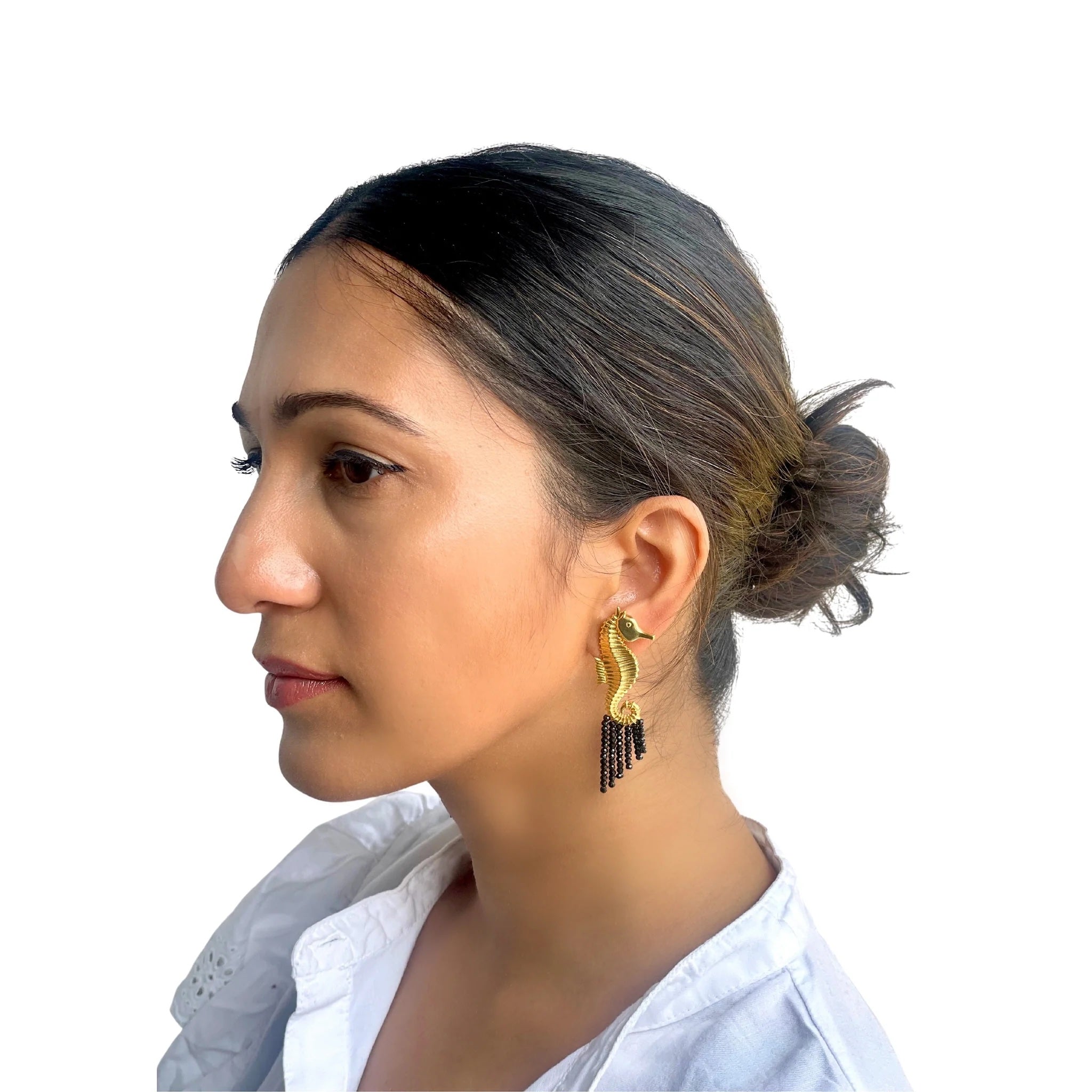 Golden Seahorse Earrings