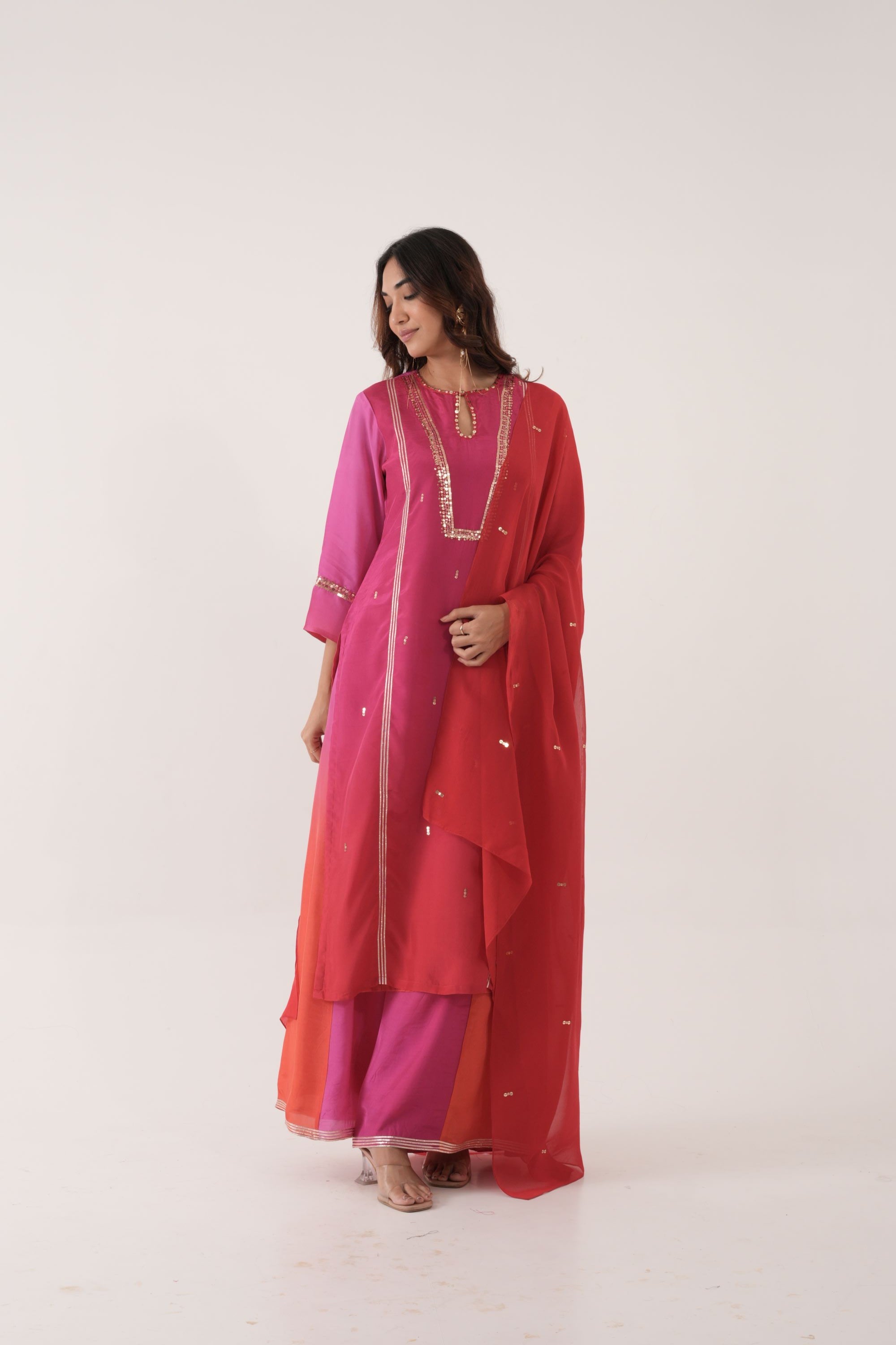 ORGANZA SILK FESTIVE KURTA SET