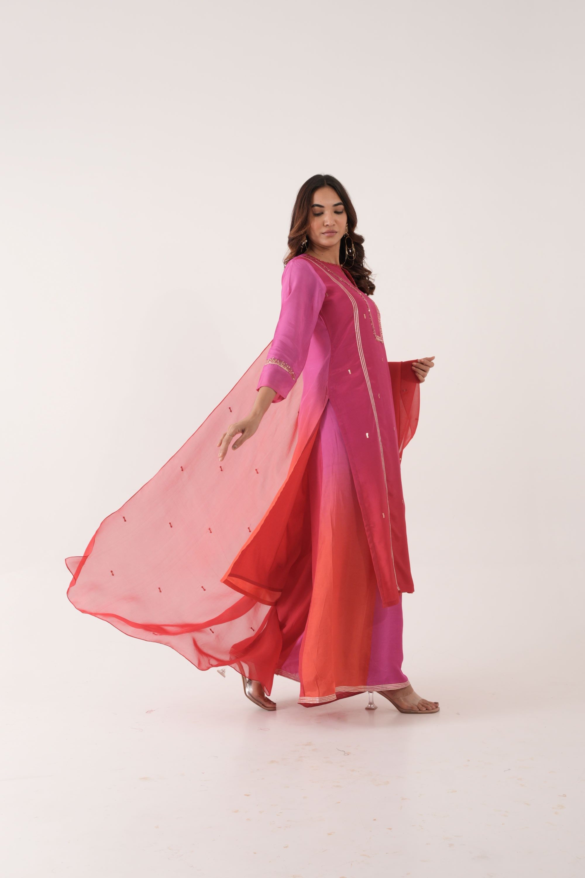 ORGANZA SILK FESTIVE KURTA SET