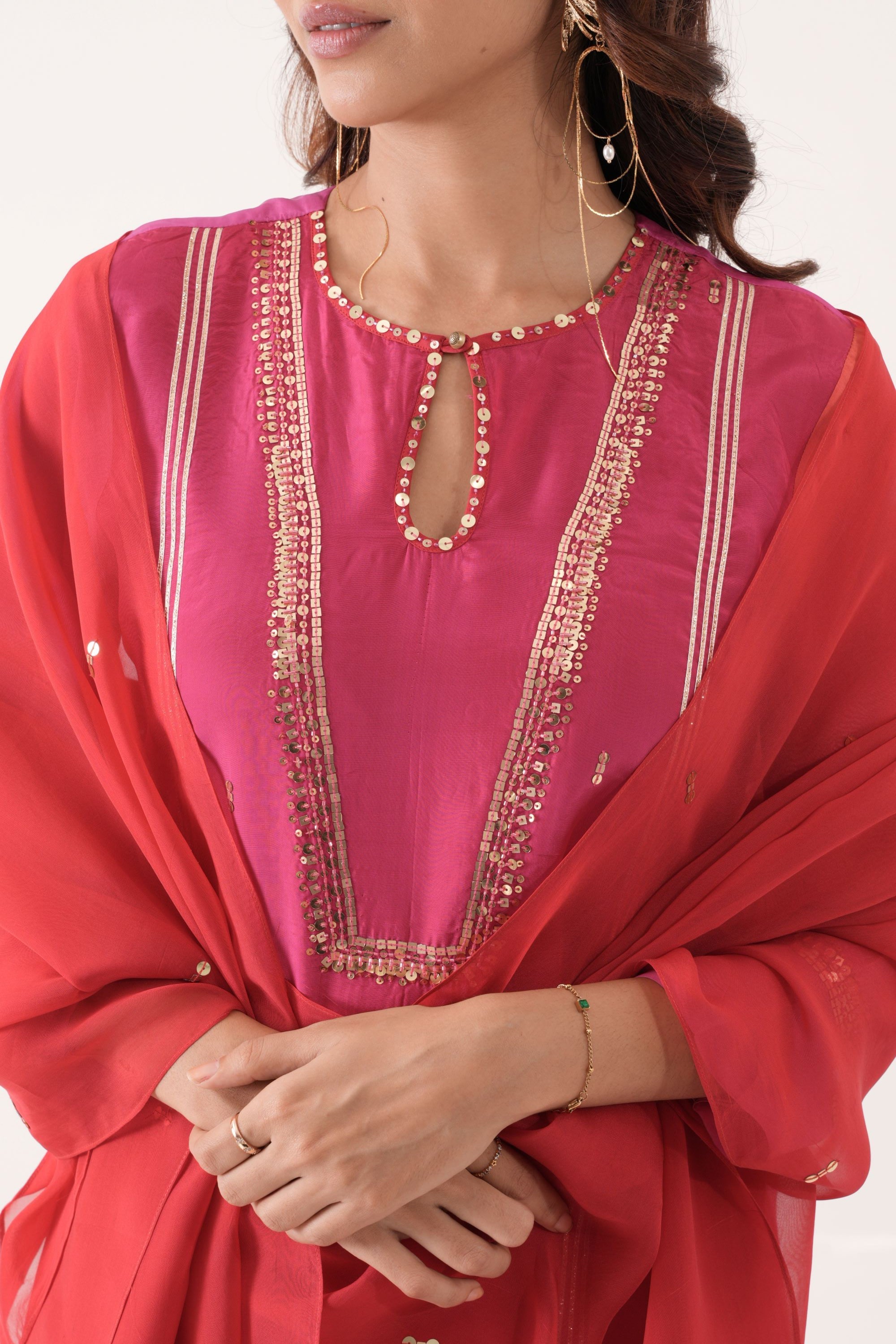 ORGANZA SILK FESTIVE KURTA SET