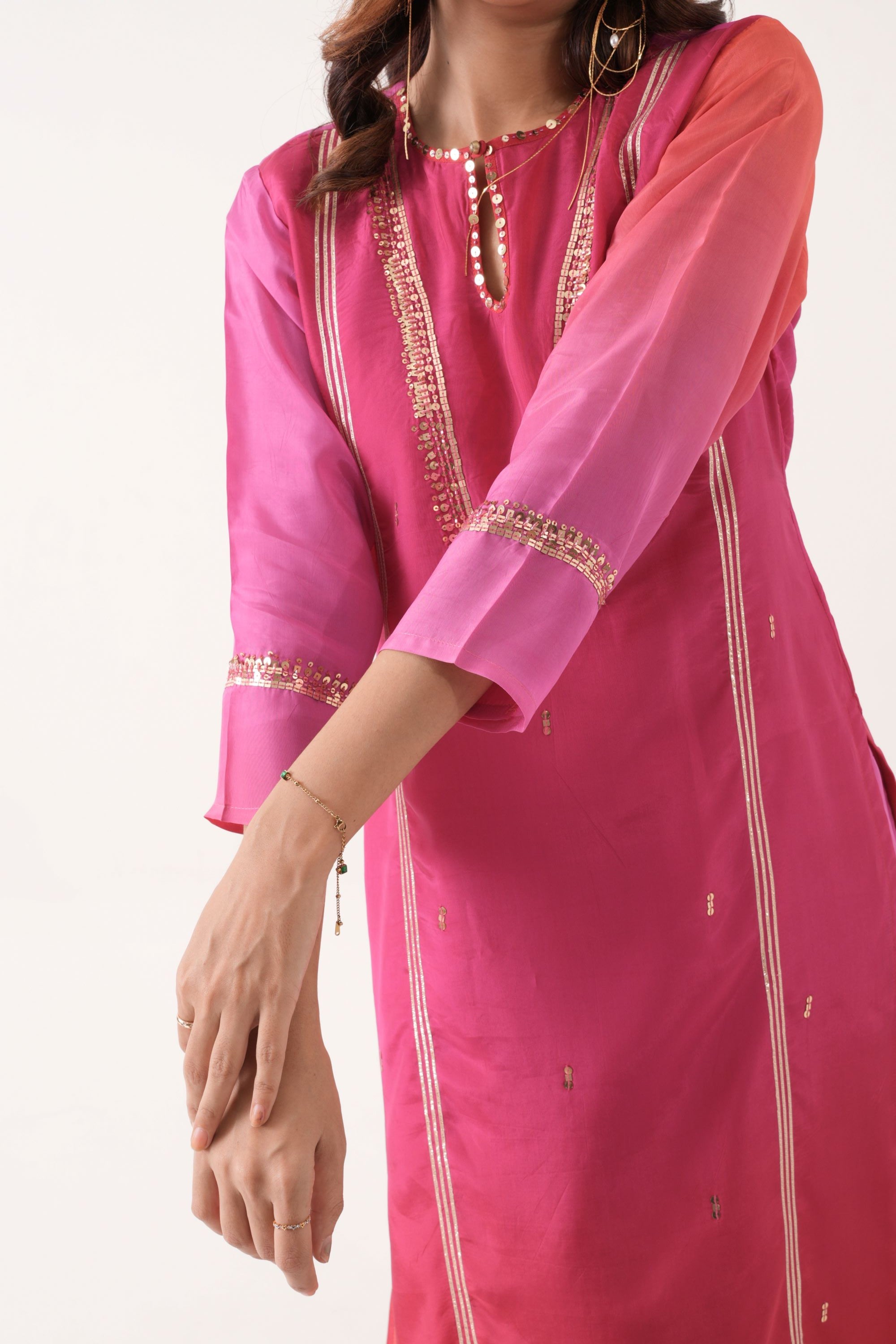 ORGANZA SILK FESTIVE KURTA SET