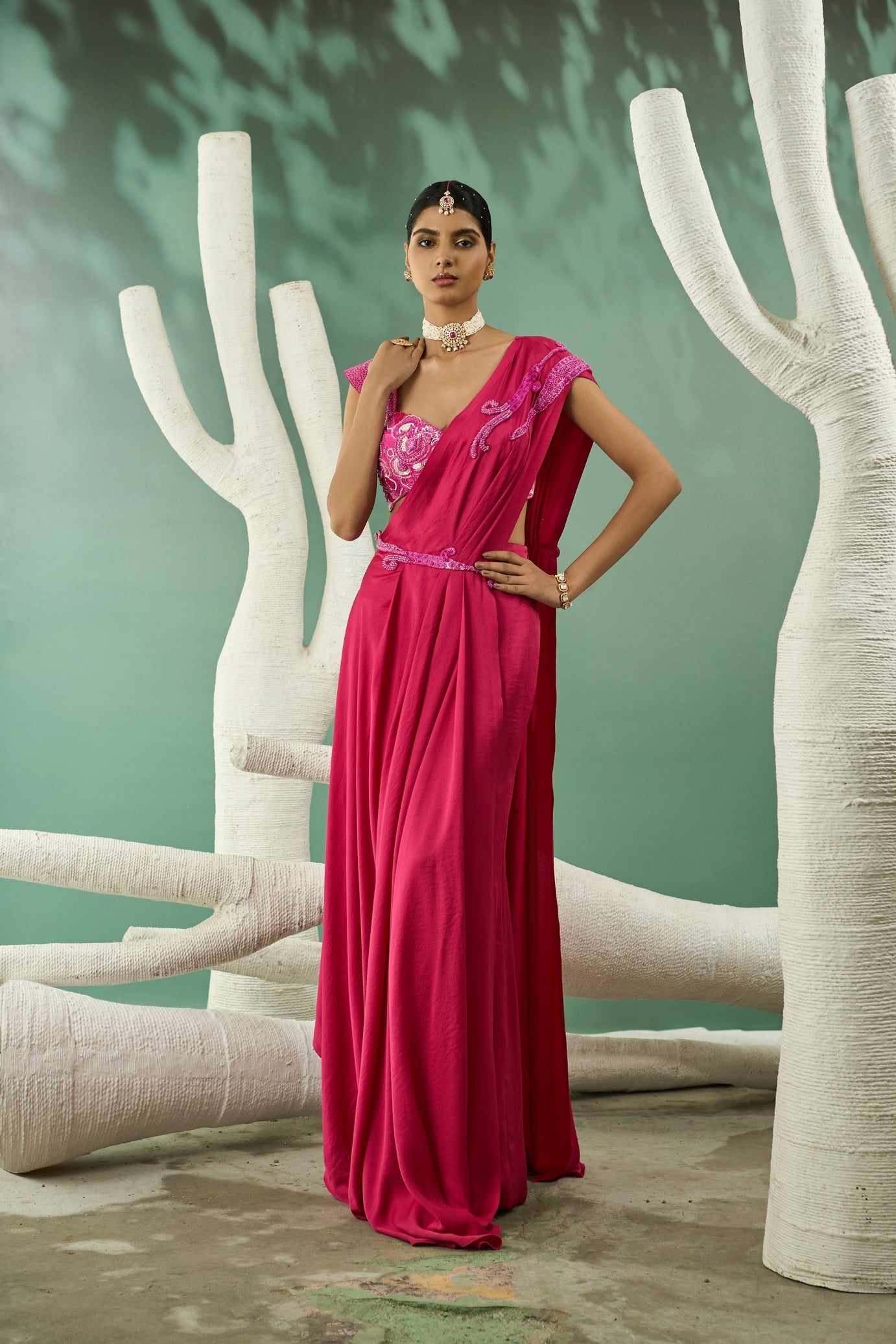 Fuschia Pink Drape Set