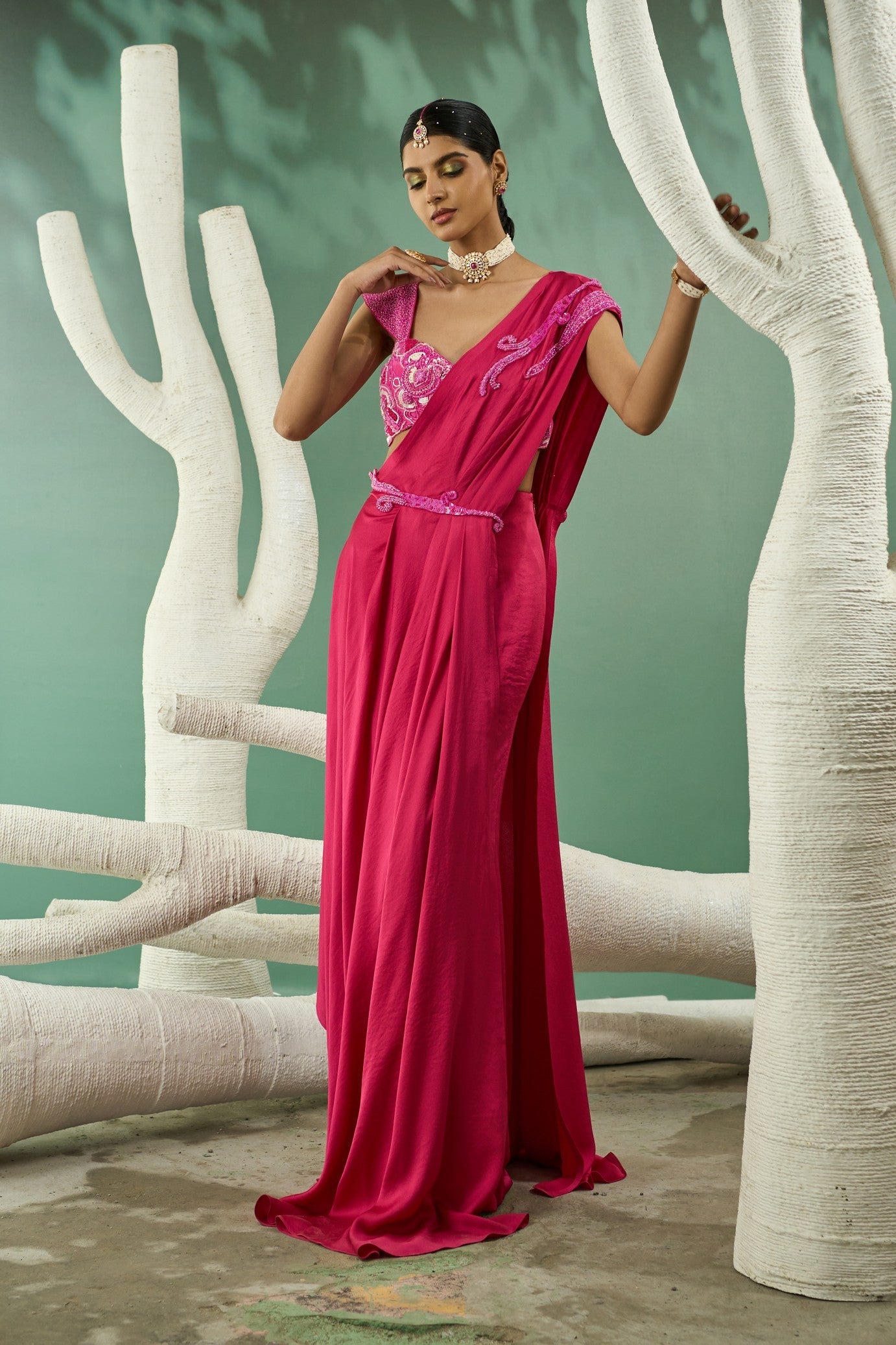 Fuschia Pink Drape Set