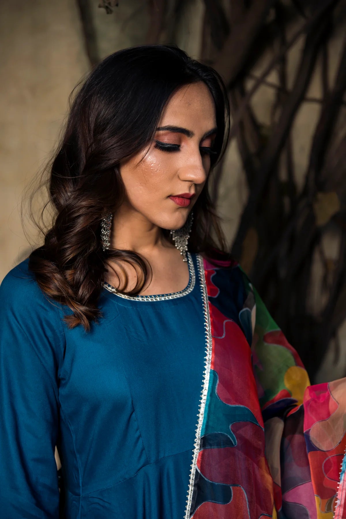 LILY BLUE RAYON ANARKALI