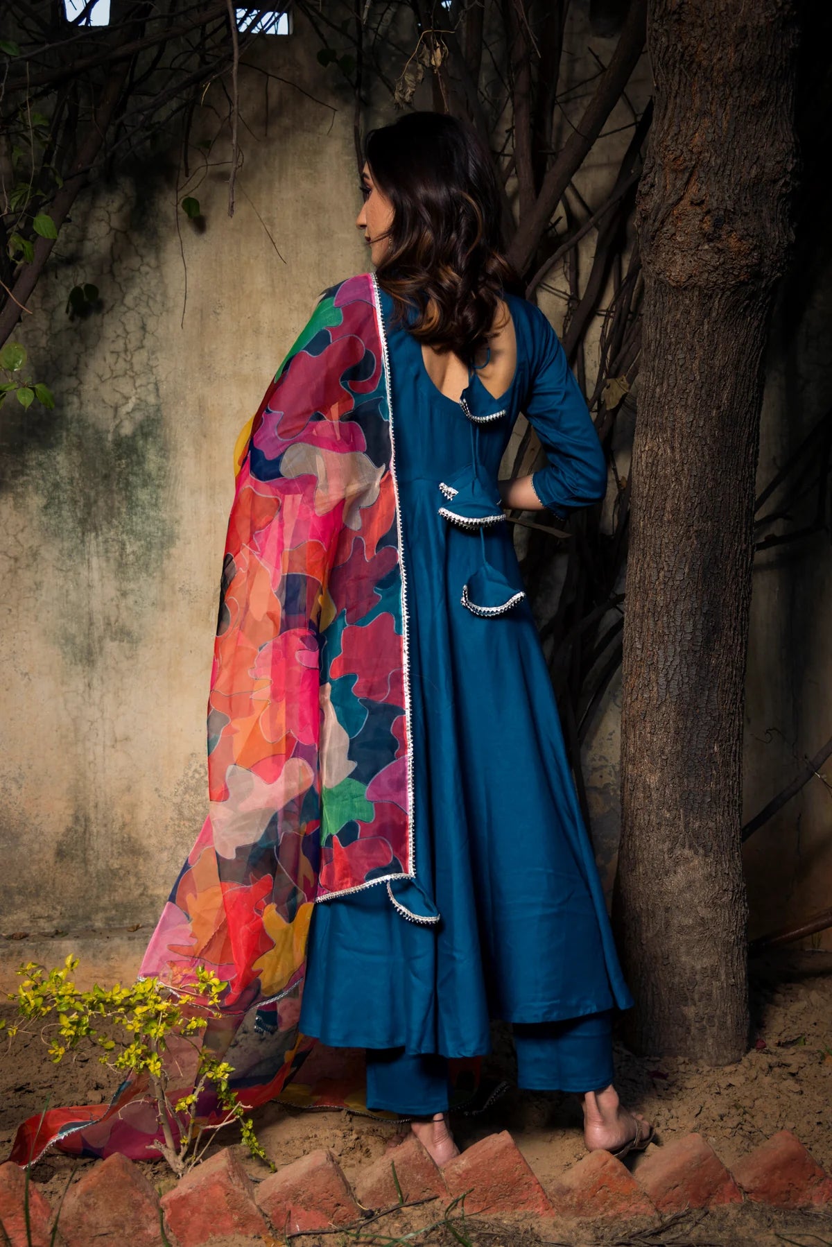 LILY BLUE RAYON ANARKALI