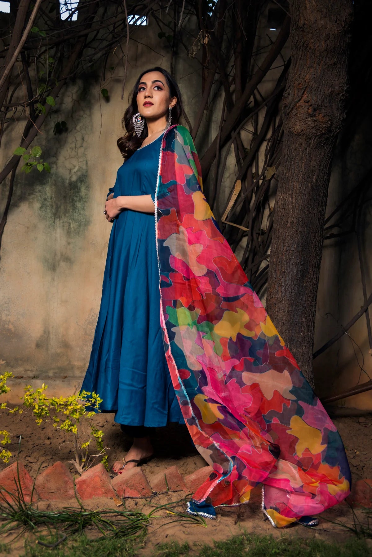 LILY BLUE RAYON ANARKALI