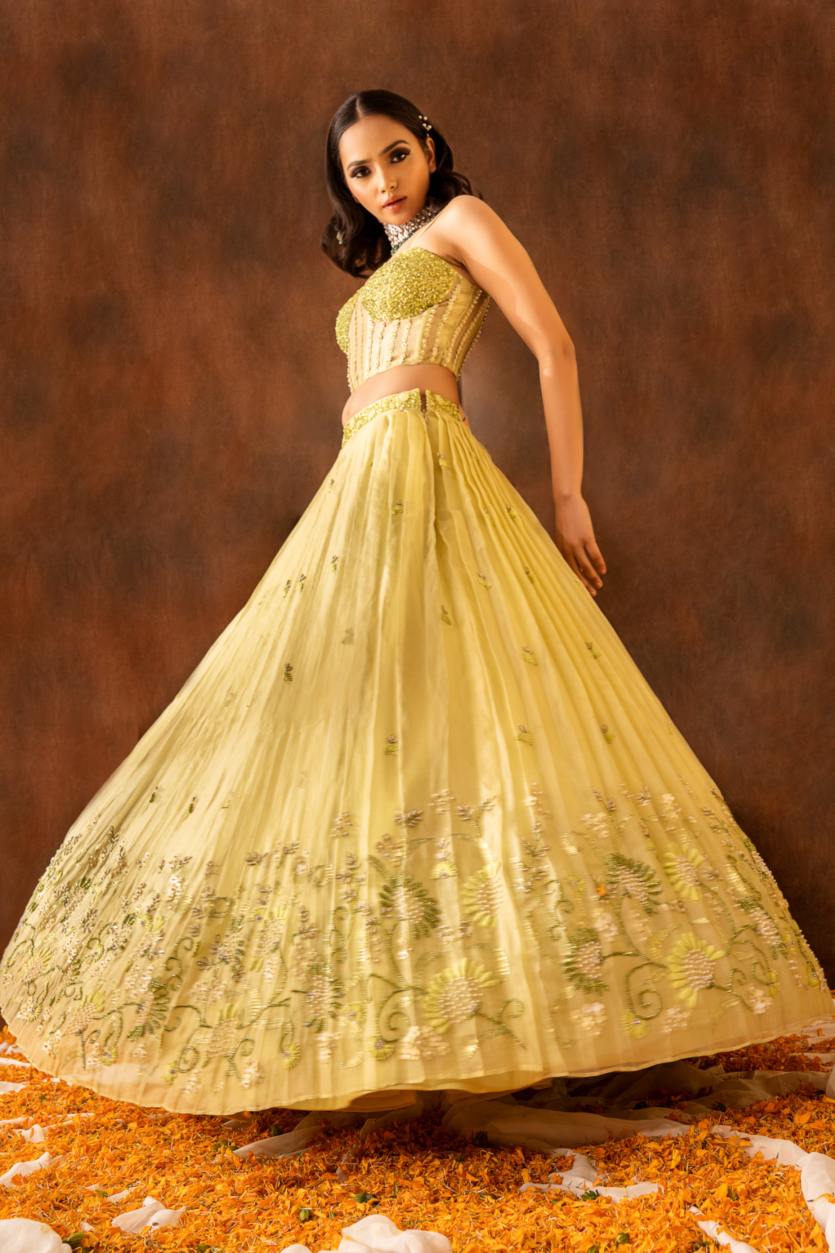 Pistachio green lehenga