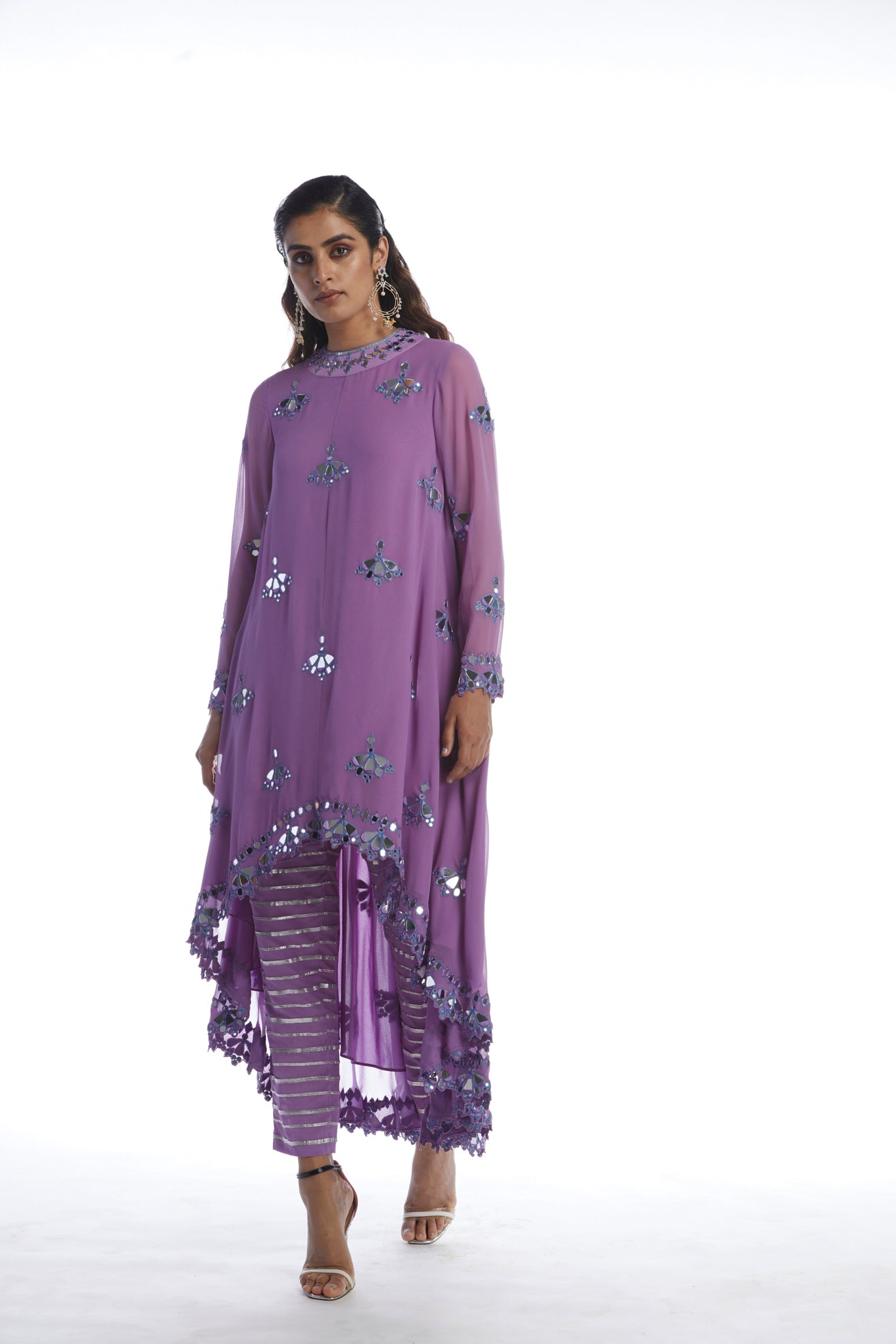 CATNIP PURPLE ASYMETRICAL KURTA SET