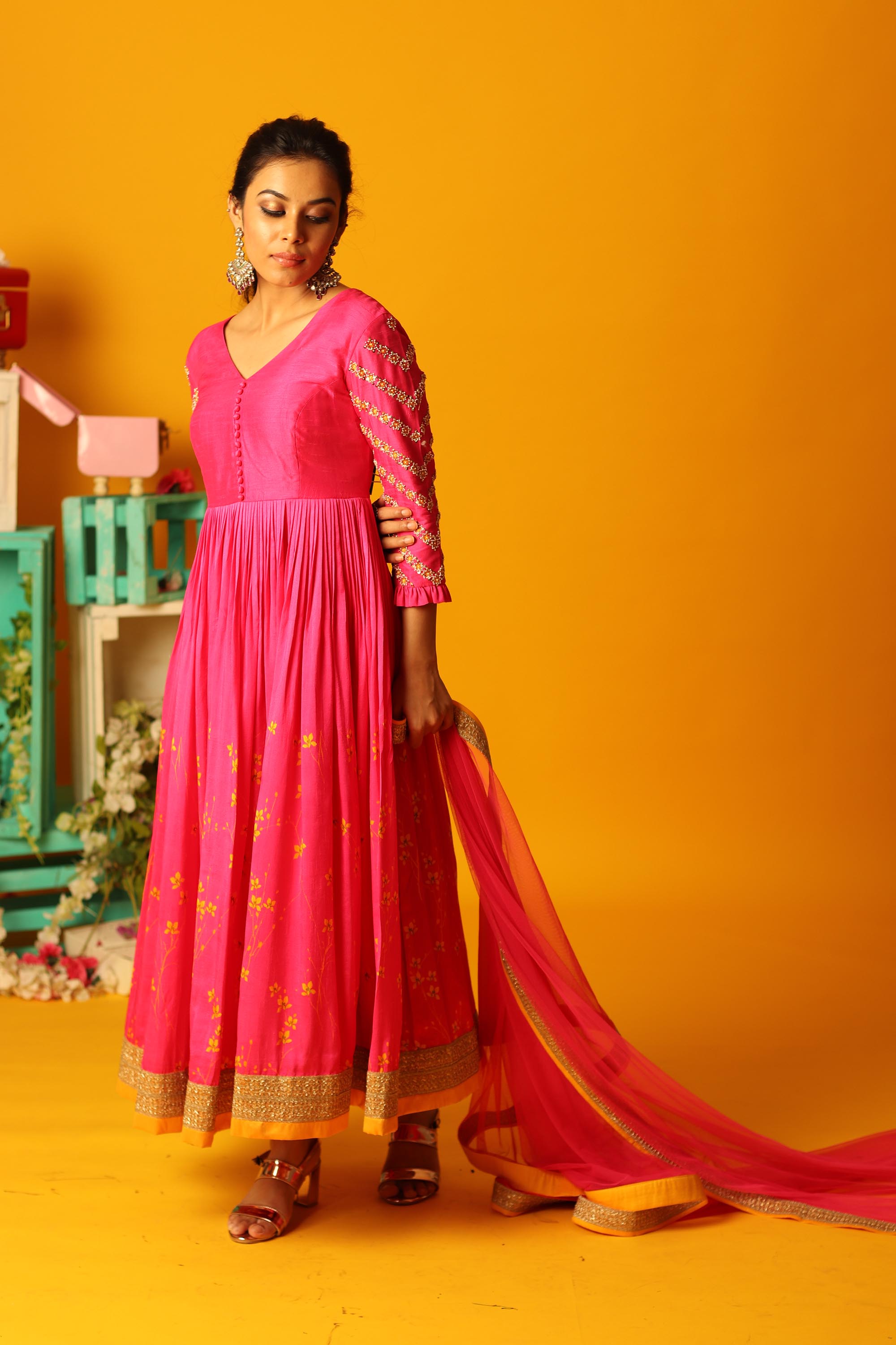 hot pink anarkali