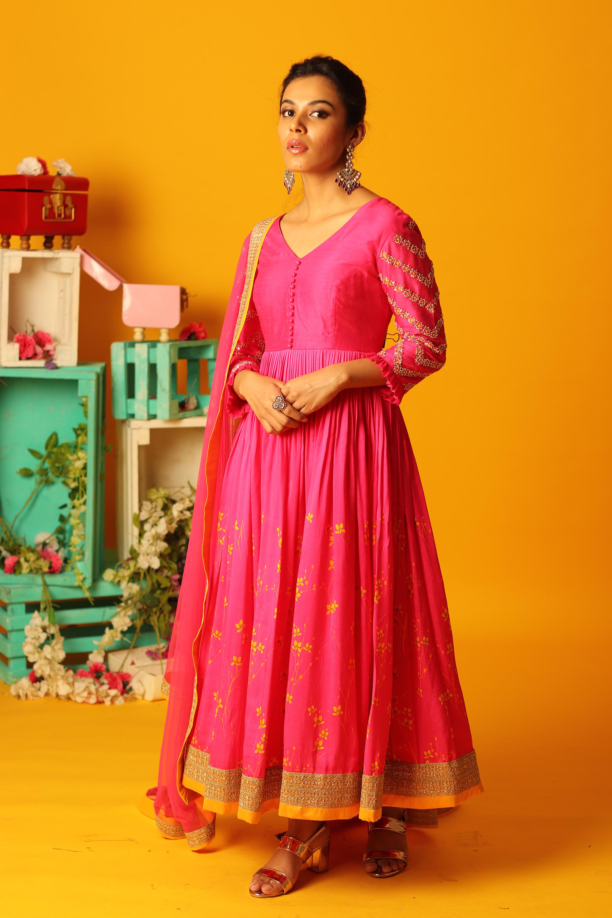 hot pink anarkali