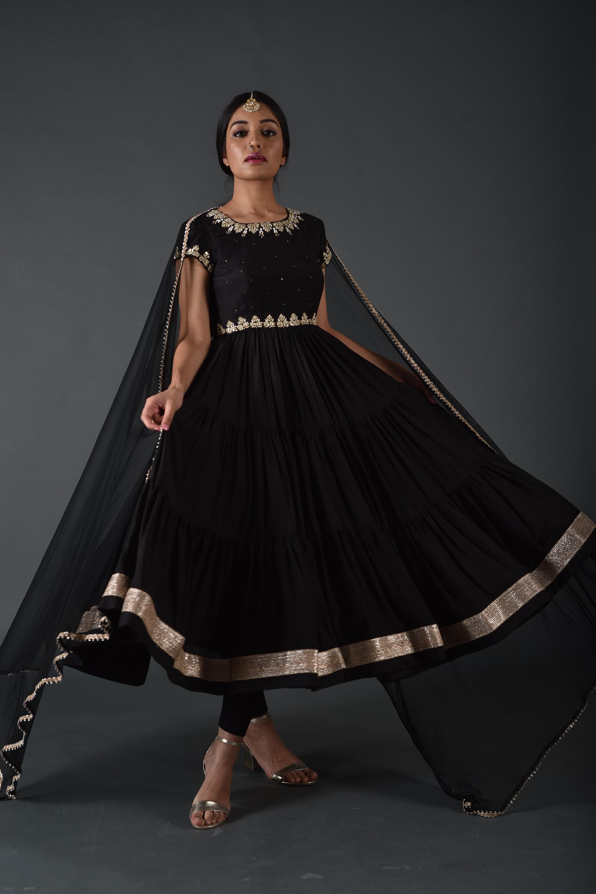 black anarkali